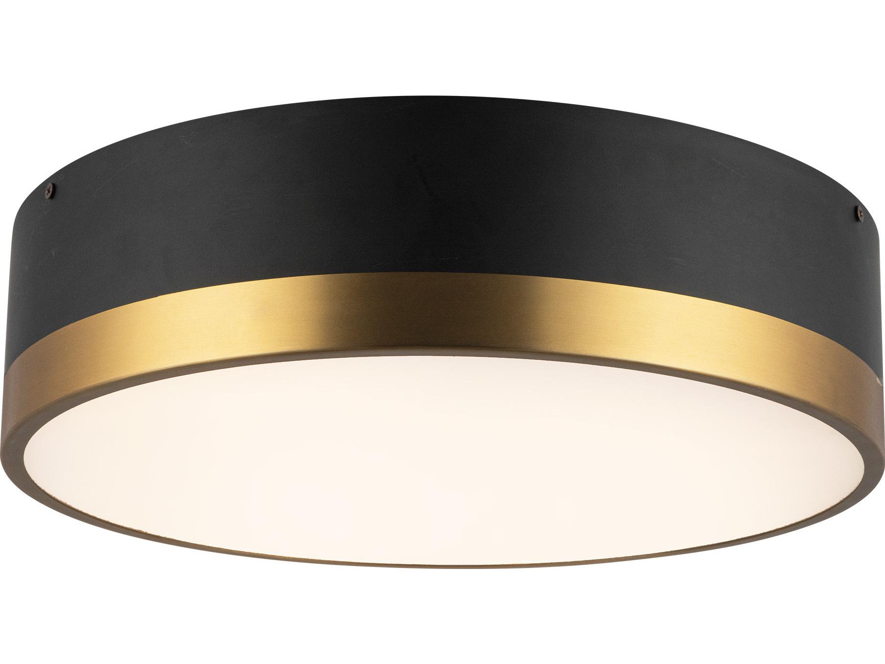 Alora Mood Brisbane 3-Light Aged Gold Matte Black Flush Mount