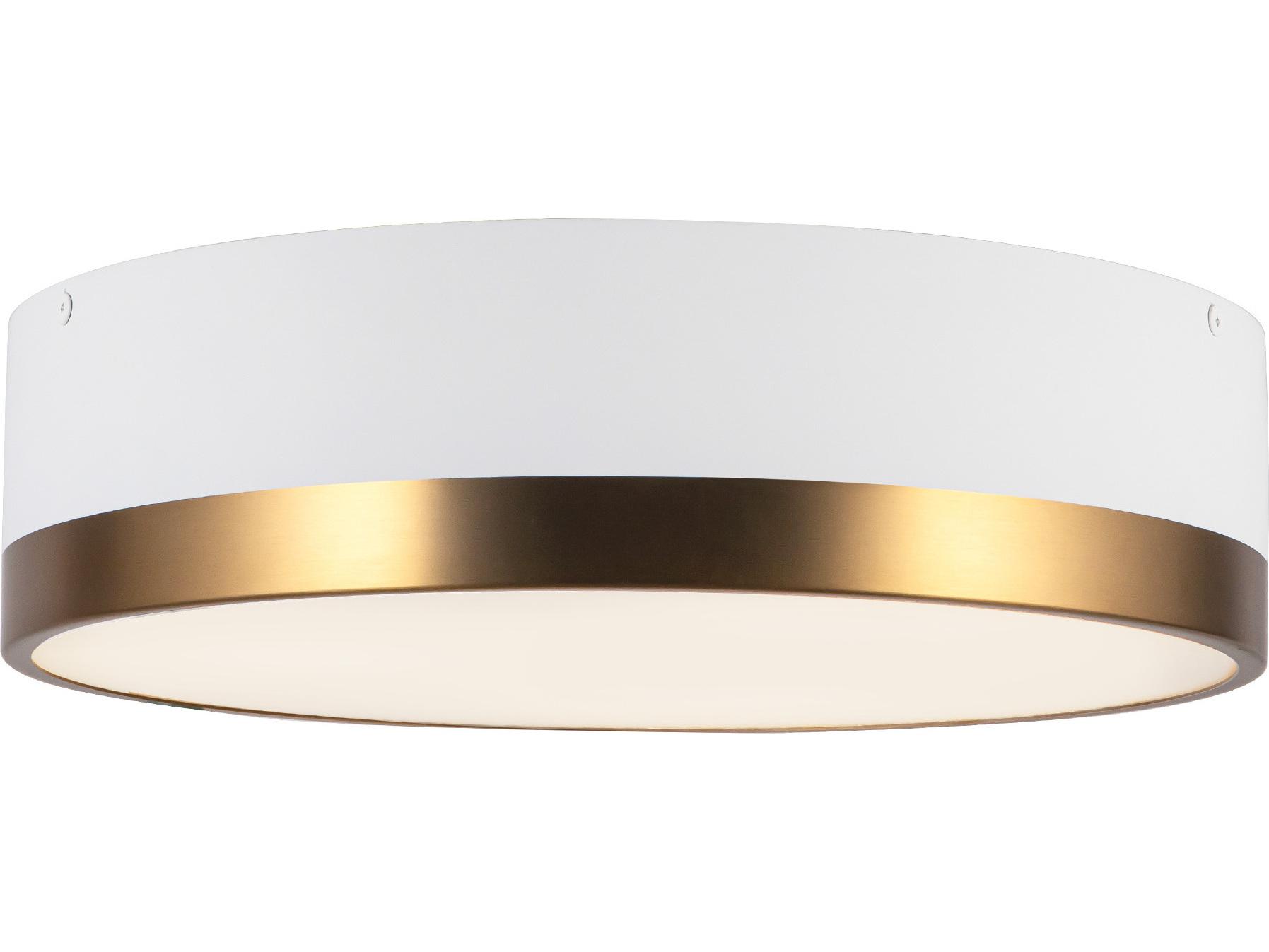 Alora Mood Brisbane 3-Light Aged Gold White Flush Mount