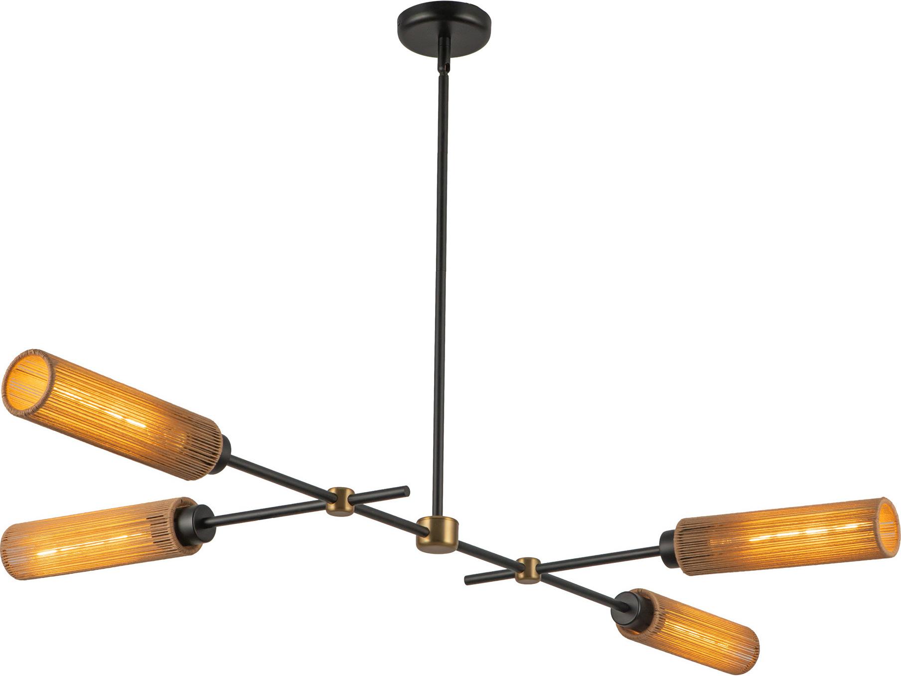 Alora Mood Colby 4-Light Matte Black Linear Island Pendant