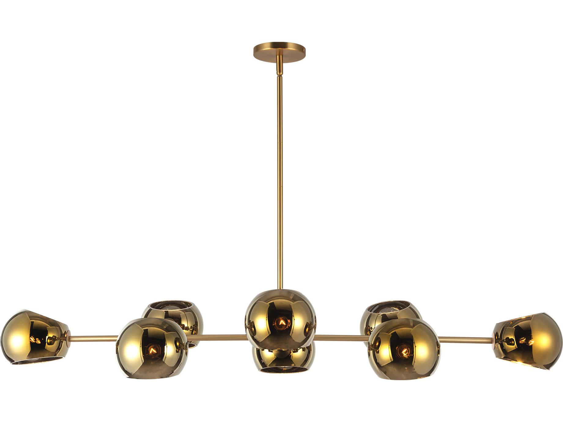 Alora Mood Willow 8-Light Brushed Gold Globe Island Pendant