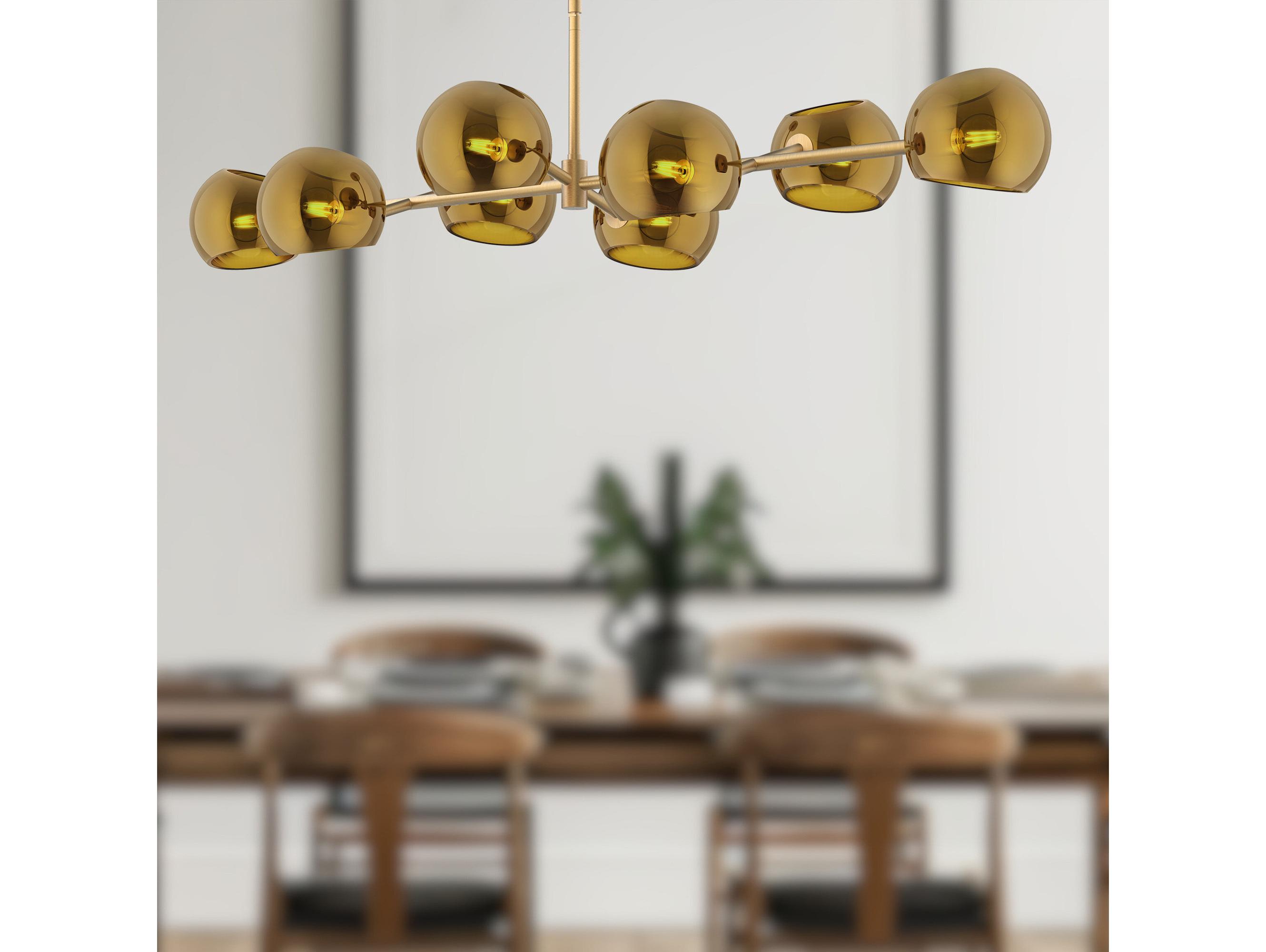 Alora Mood Willow 8-Light Brushed Gold Globe Island Pendant