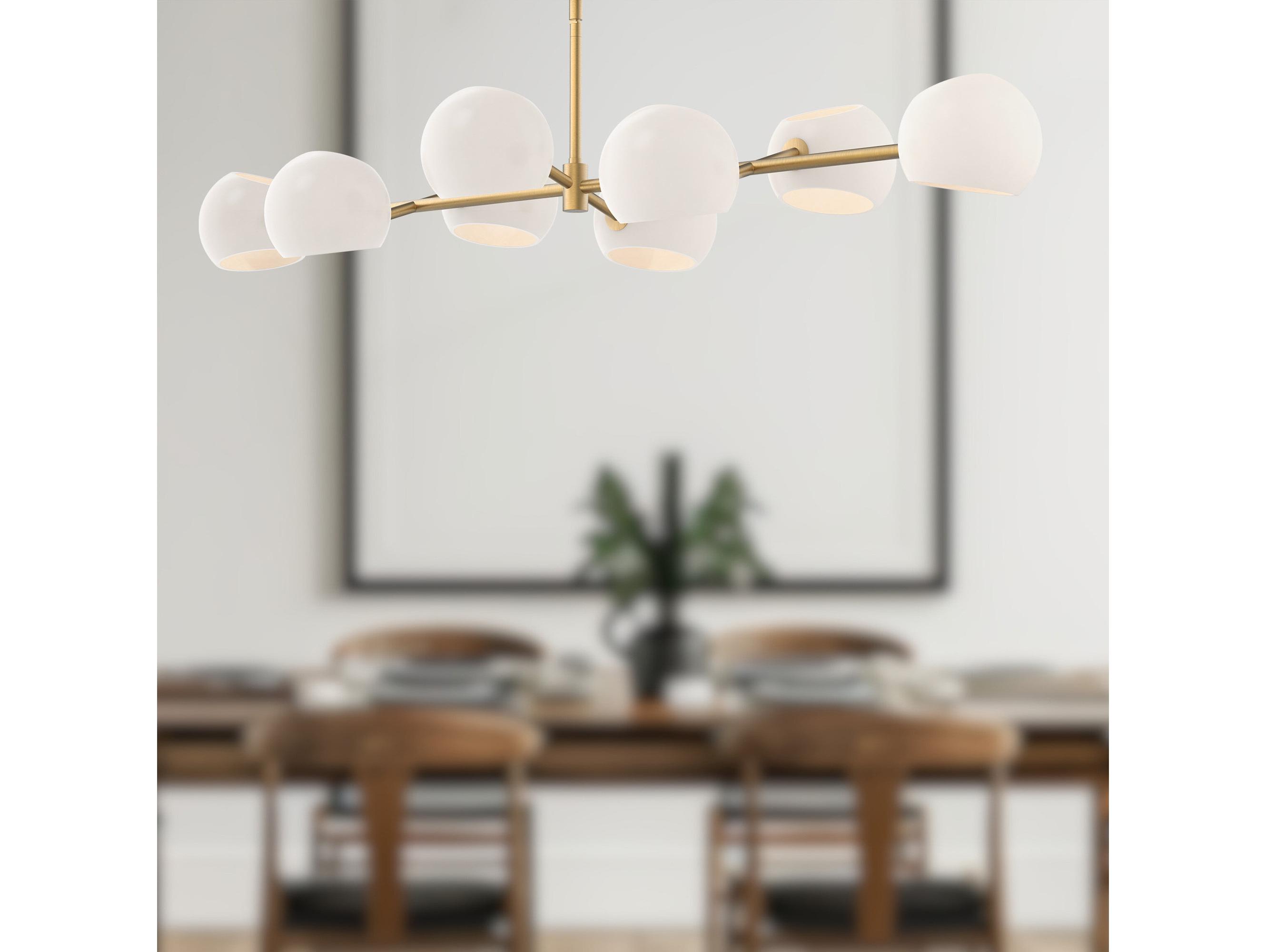 Alora Mood Willow 8-Light Brushed Gold Globe Island Pendant