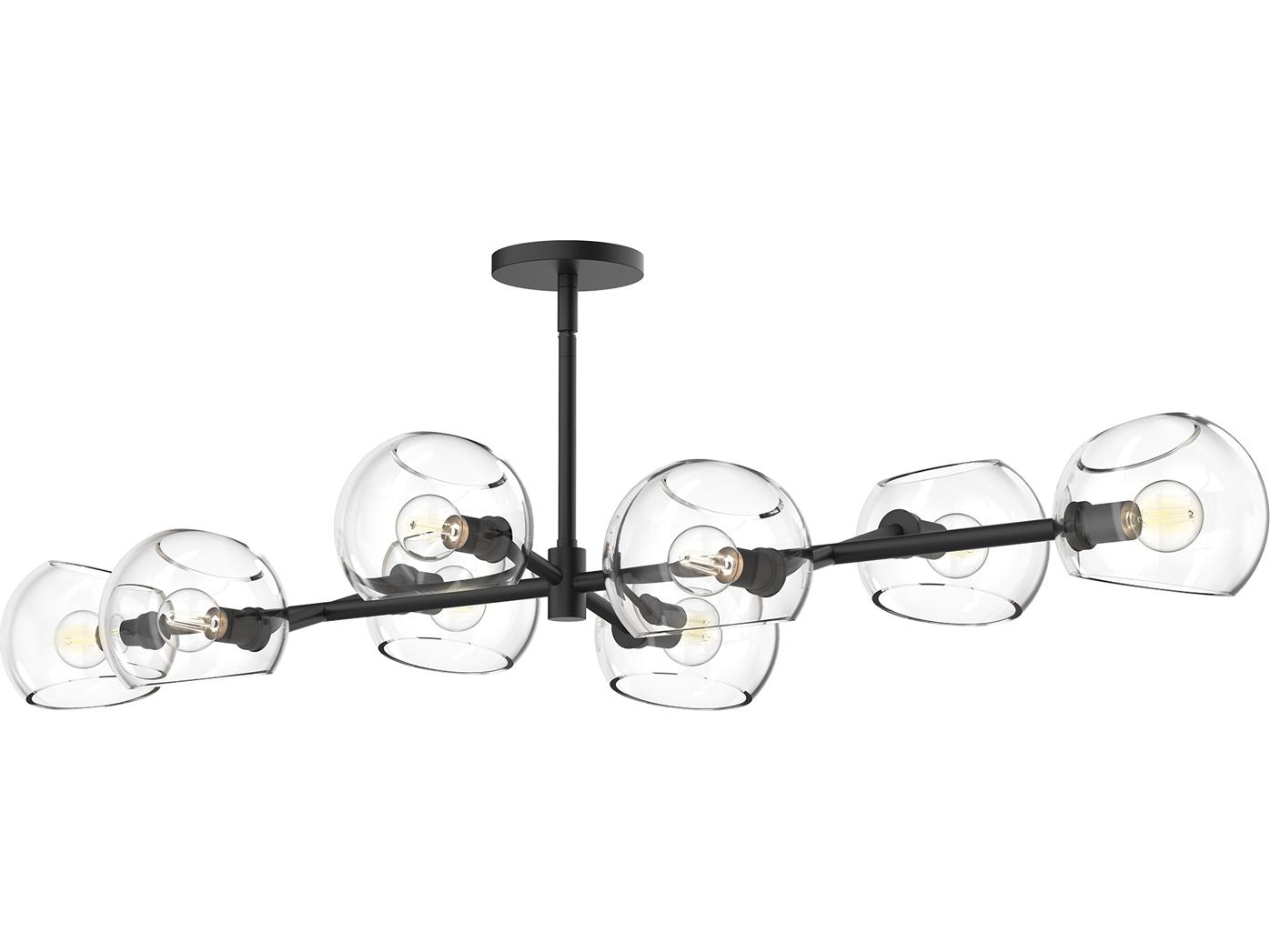 Alora Mood Willow 8-Light Matte Black Globe Island Pendant