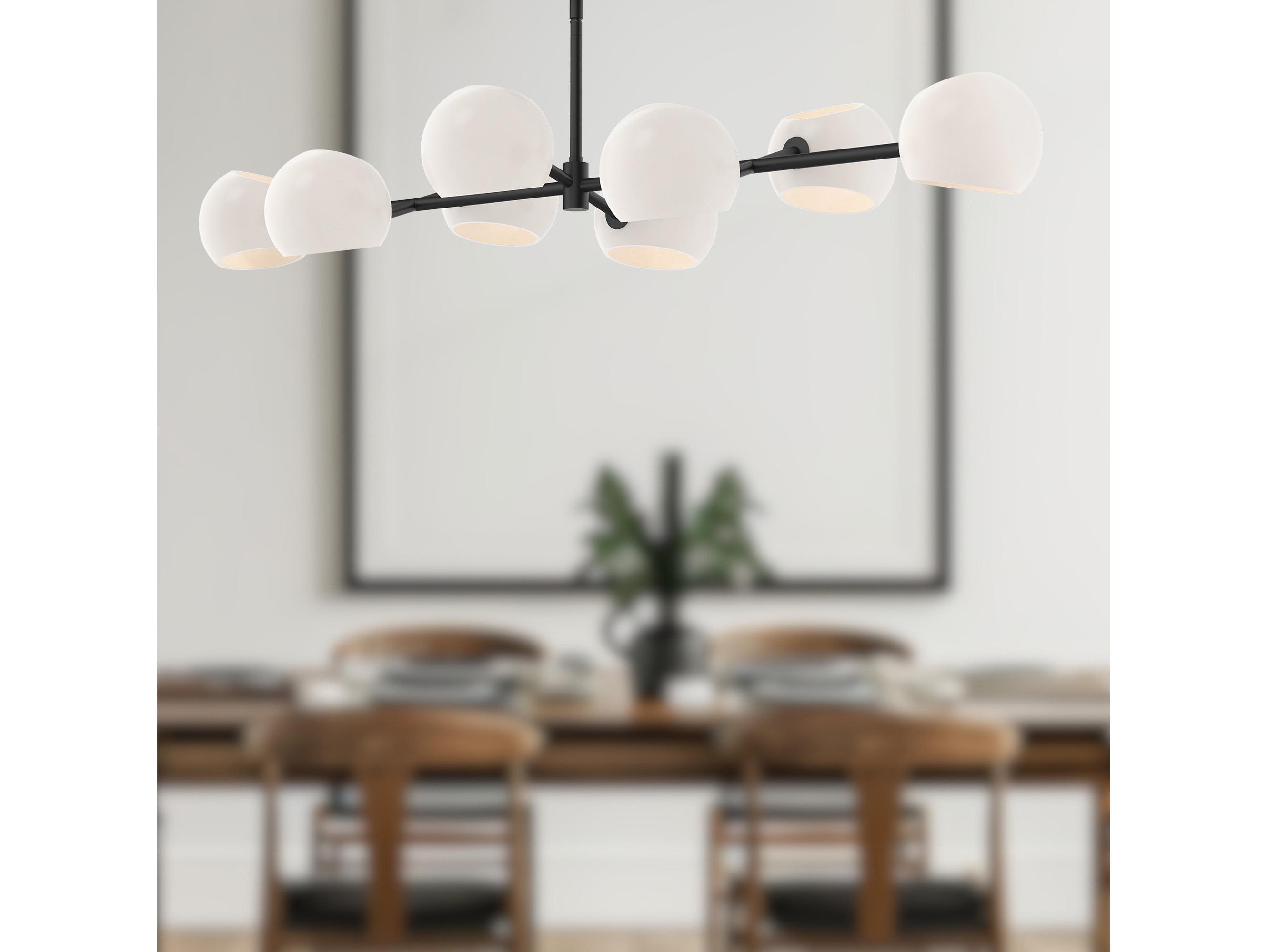 Alora Mood Willow 8-Light Matte Black Globe Island Pendant