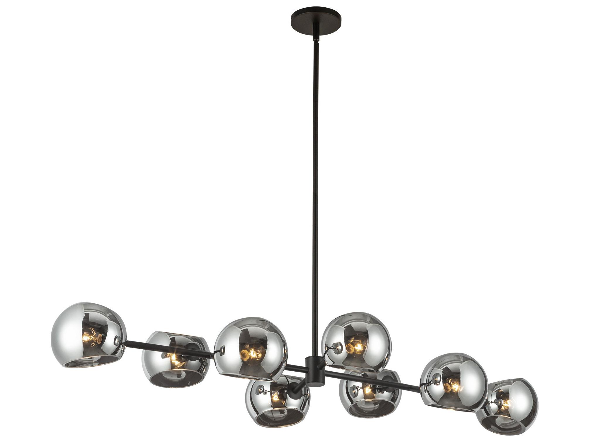 Alora Mood Willow 8-Light Matte Black Globe Island Pendant