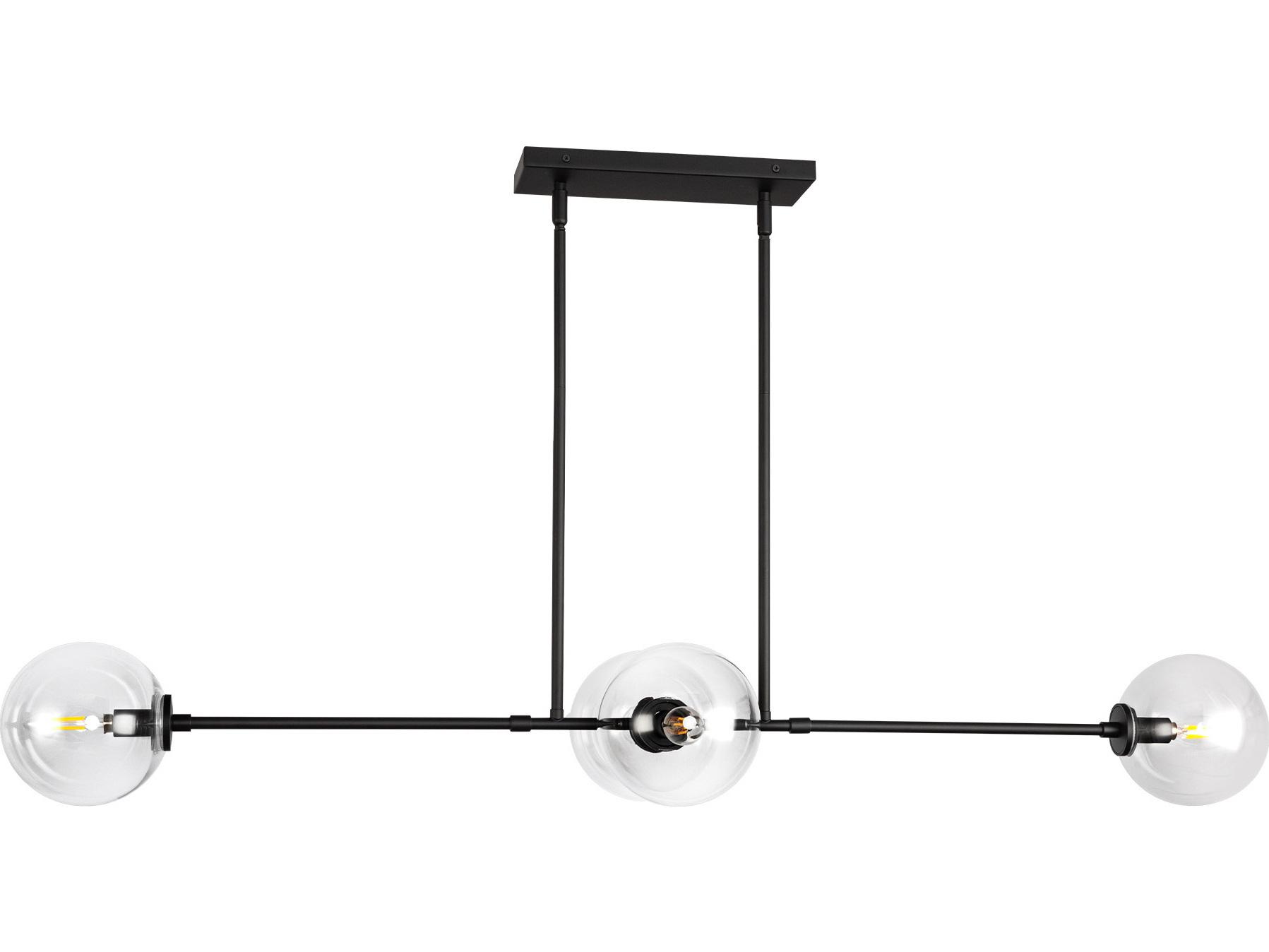 Alora Mood Cassia 4-Light Matte Black Globe Linear Island Pendant