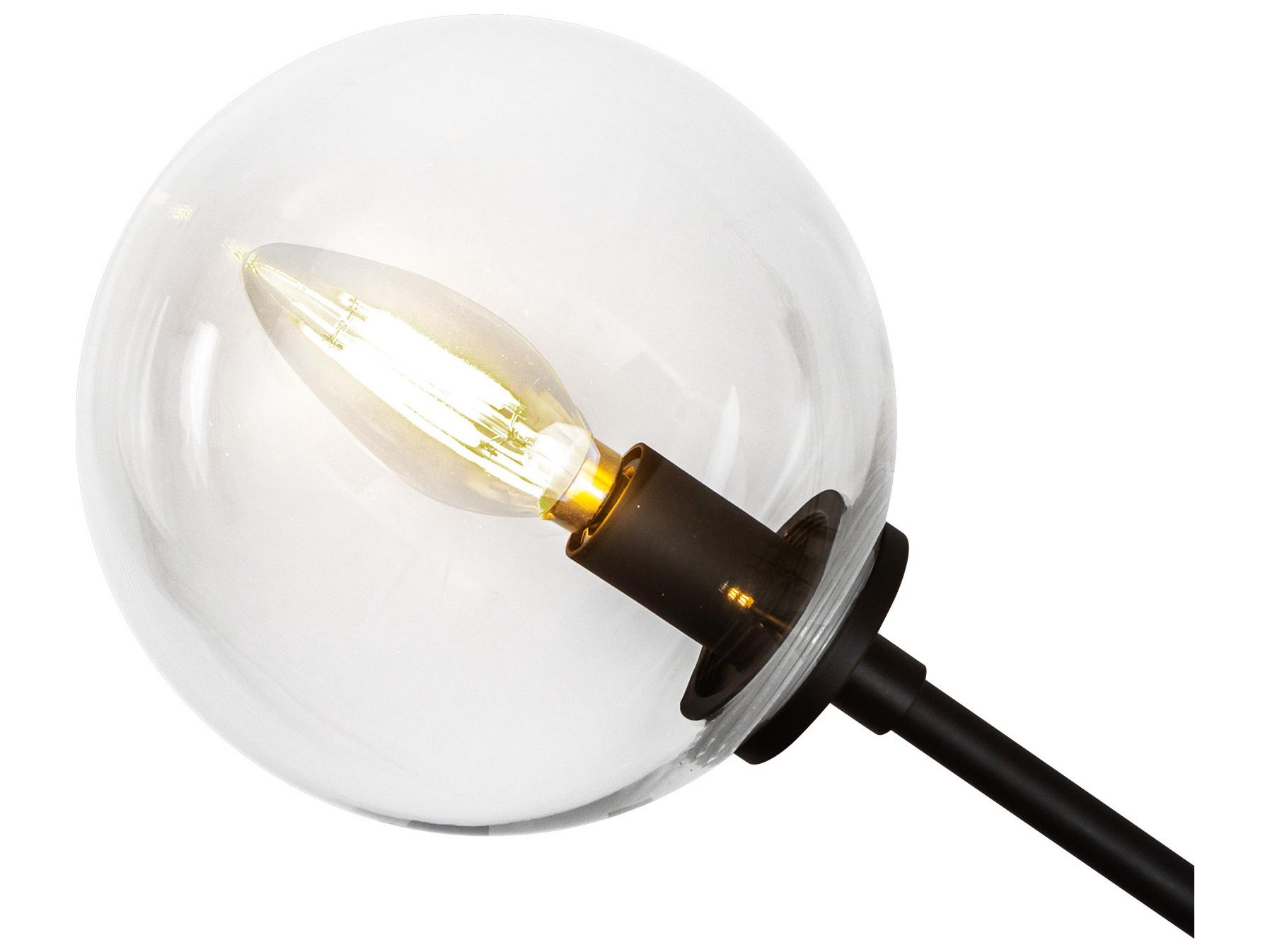 Alora Mood Cassia 4-Light Matte Black Globe Linear Island Pendant