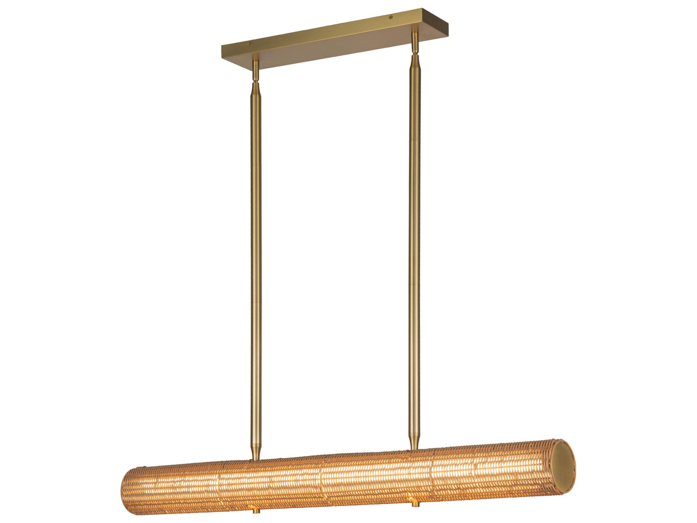 Alora Mood Maris Brushed Gold Linear Island Pendant