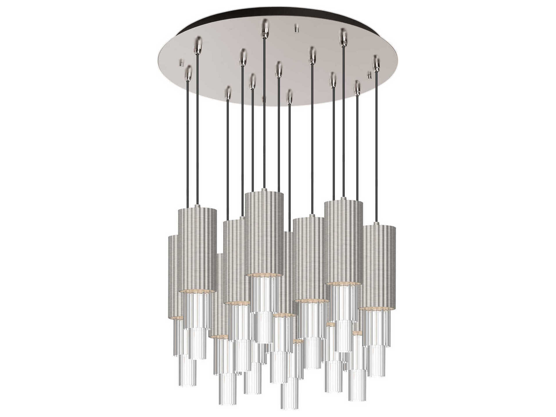 Alora Mood Bordeaux Brushed Nickel Cylinder Pendant