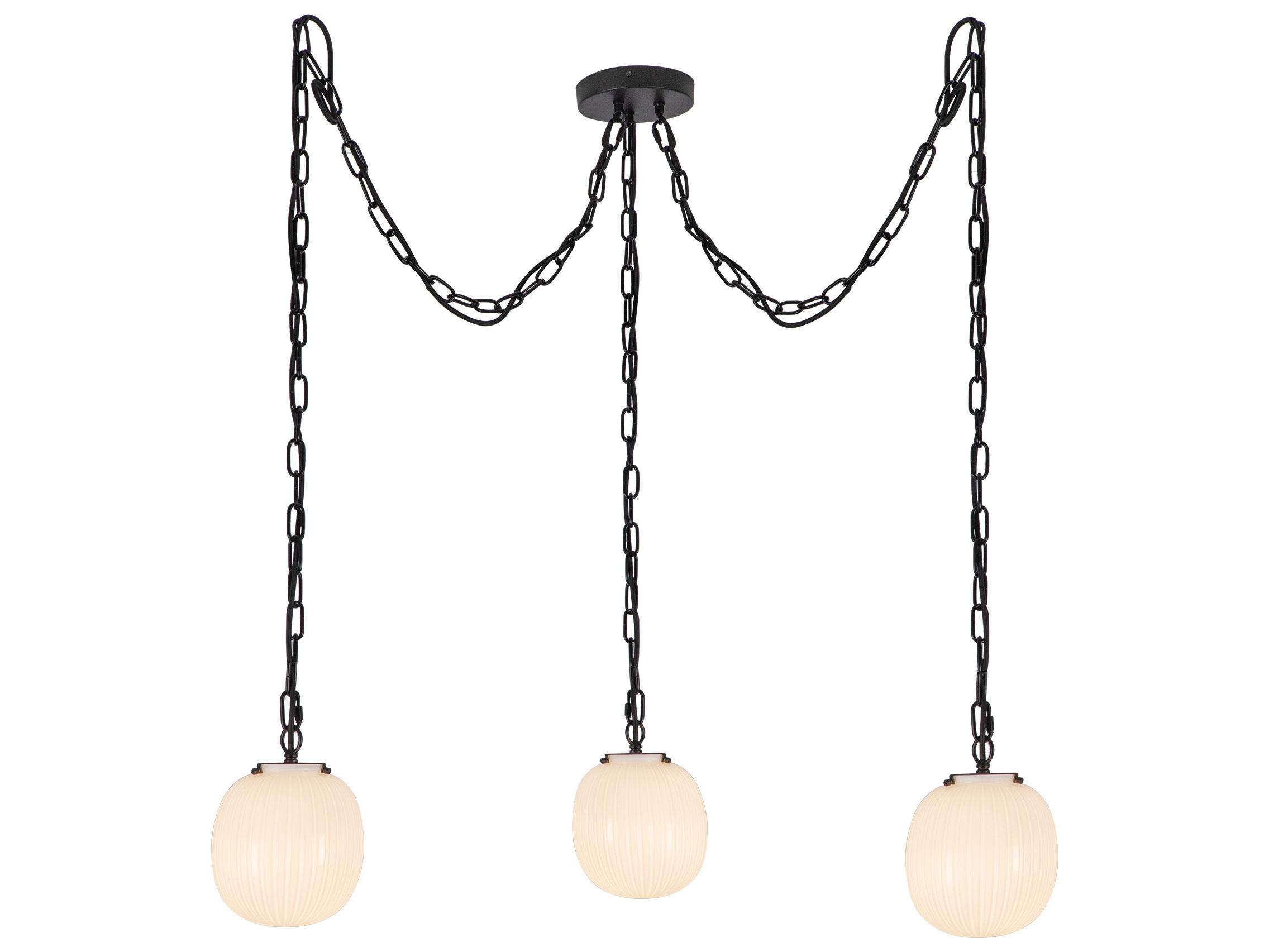 Alora Mood Cherise 3-Light Matte Black Mini Pendant
