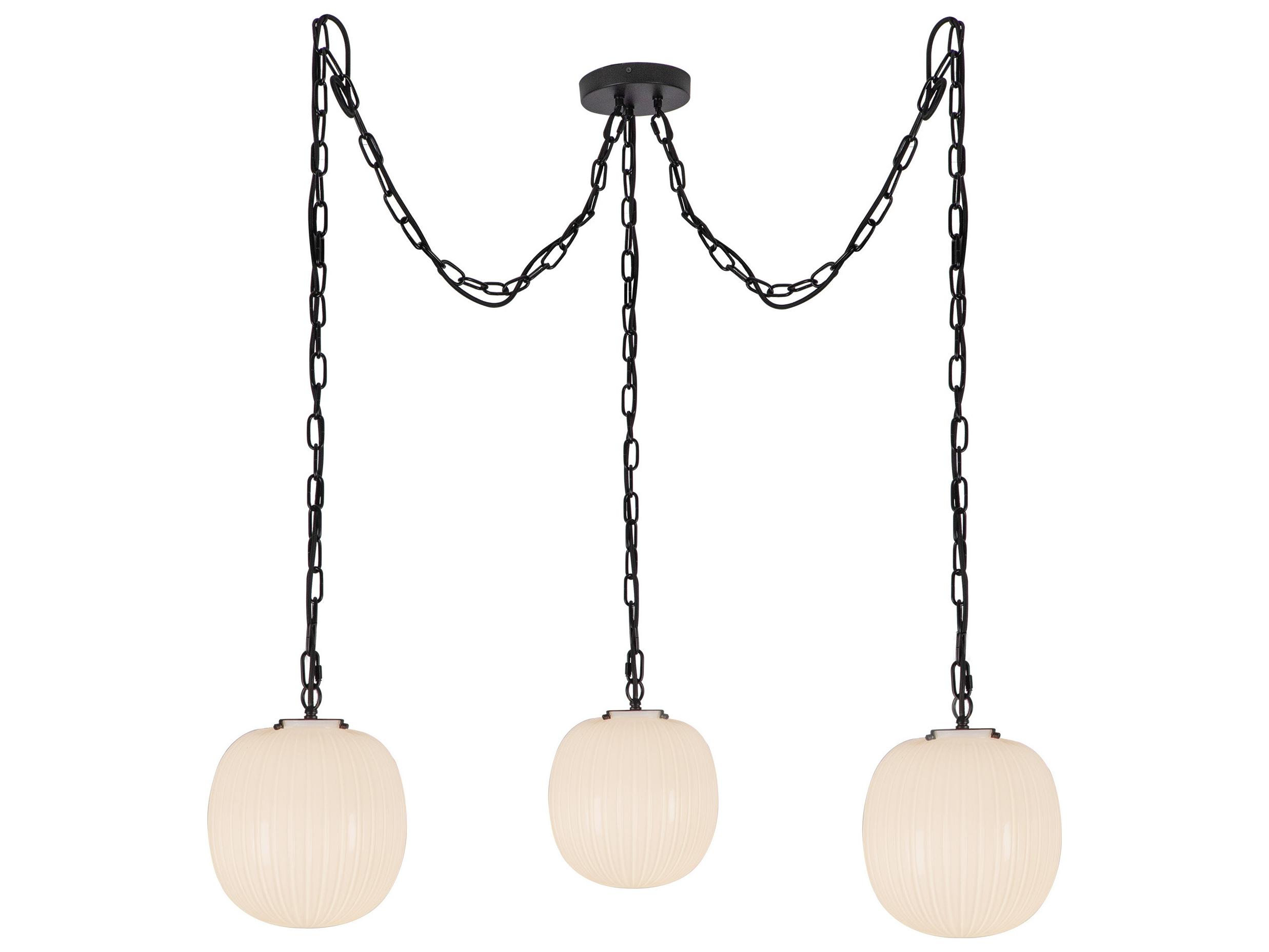 Alora Mood Cherise 3-Light Matte Black Mini Pendant