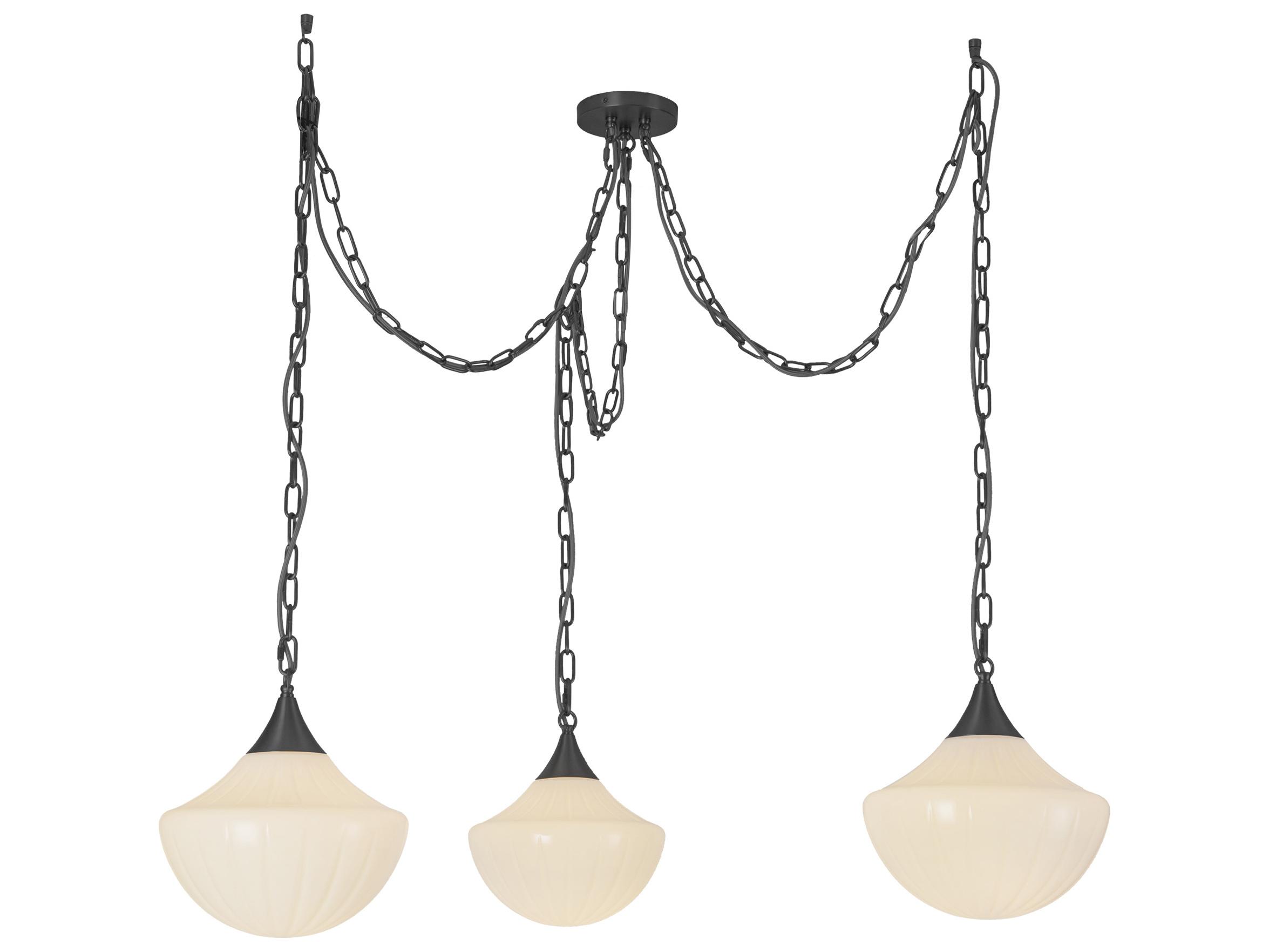 Alora Mood Farrah 3-Light Matte Black Pendant