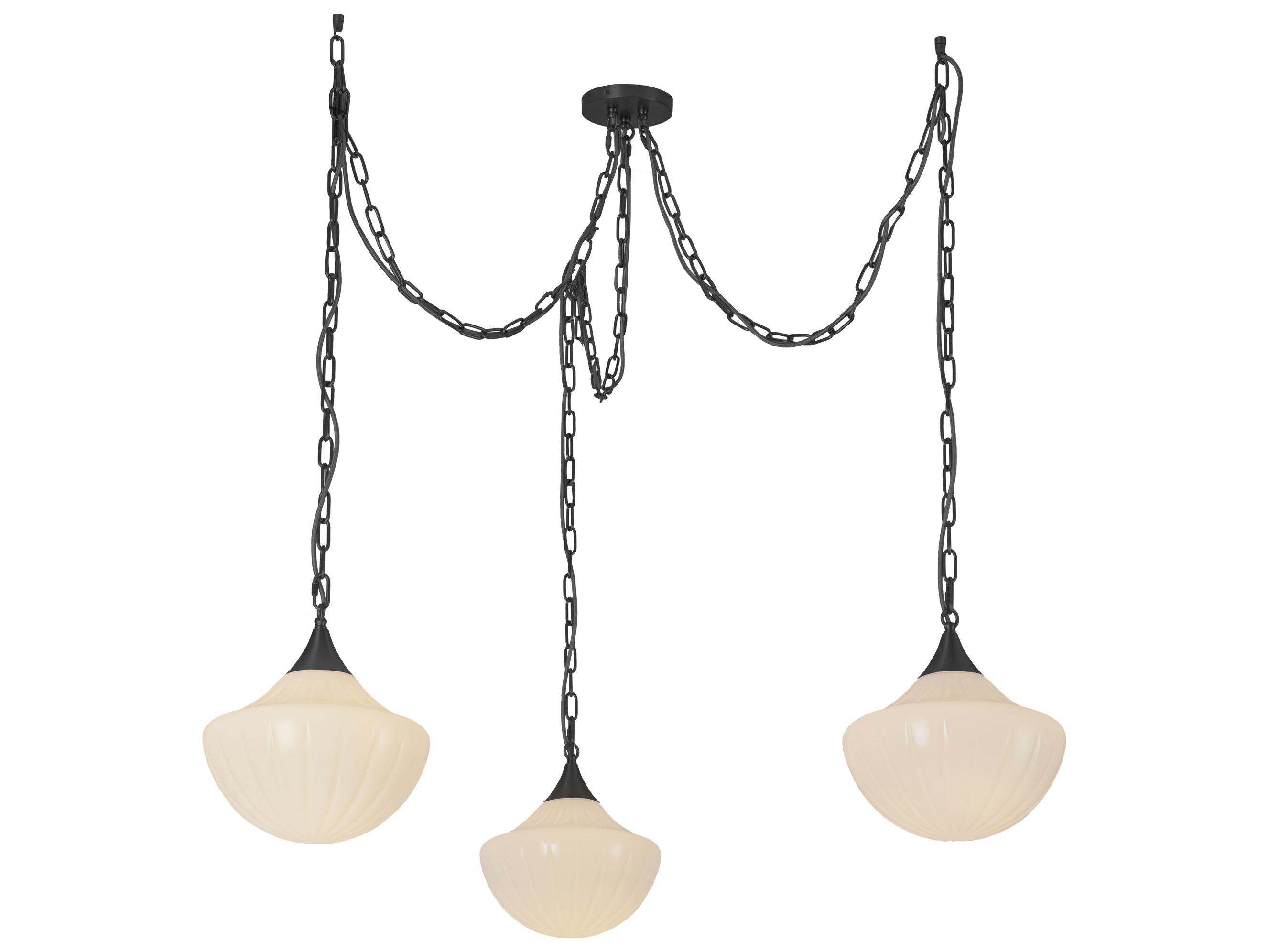 Alora Mood Farrah 3-Light Matte Black Pendant