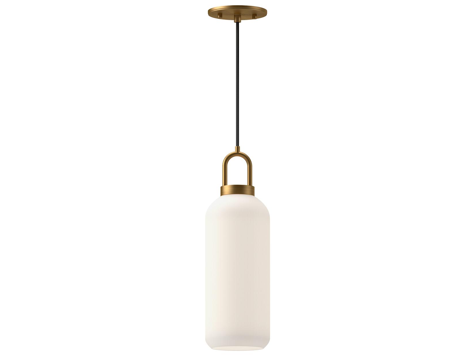 Alora Mood Soji 1-Light Aged Gold Cylinder Mini Pendant