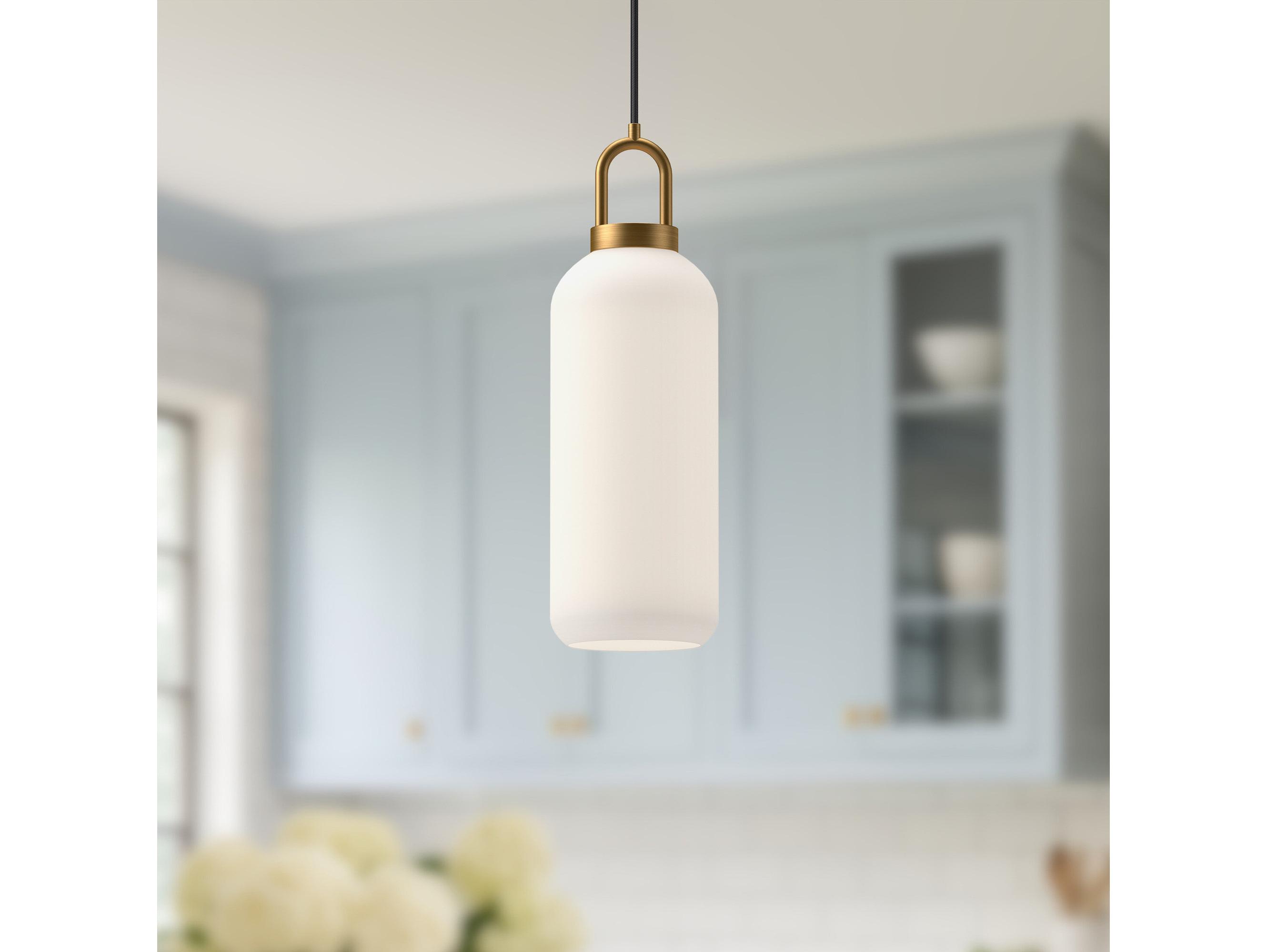 Alora Mood Soji 1-Light Aged Gold Cylinder Mini Pendant