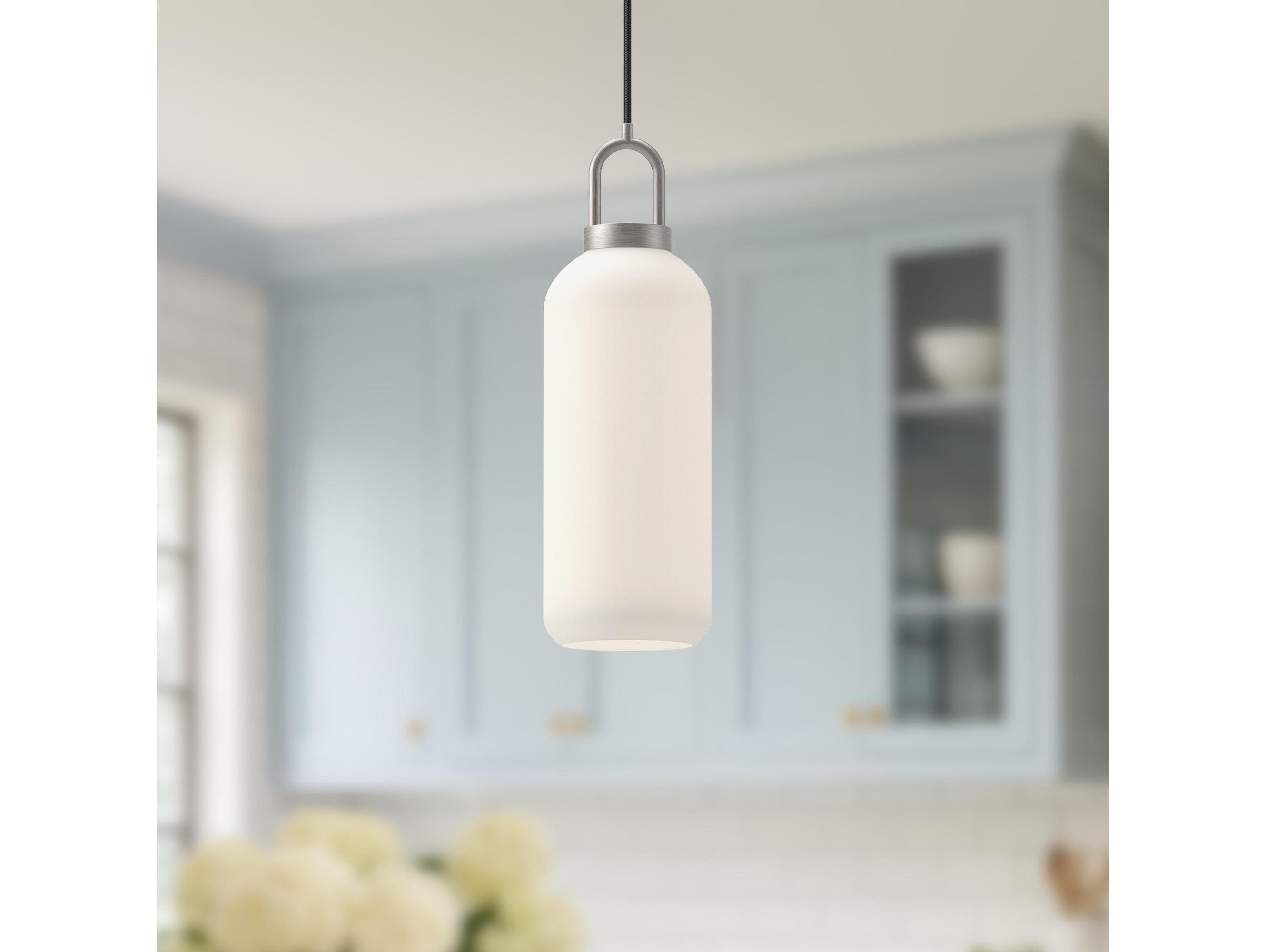 Alora Mood Soji 1-Light Brushed Nickel Cylinder Mini Pendant