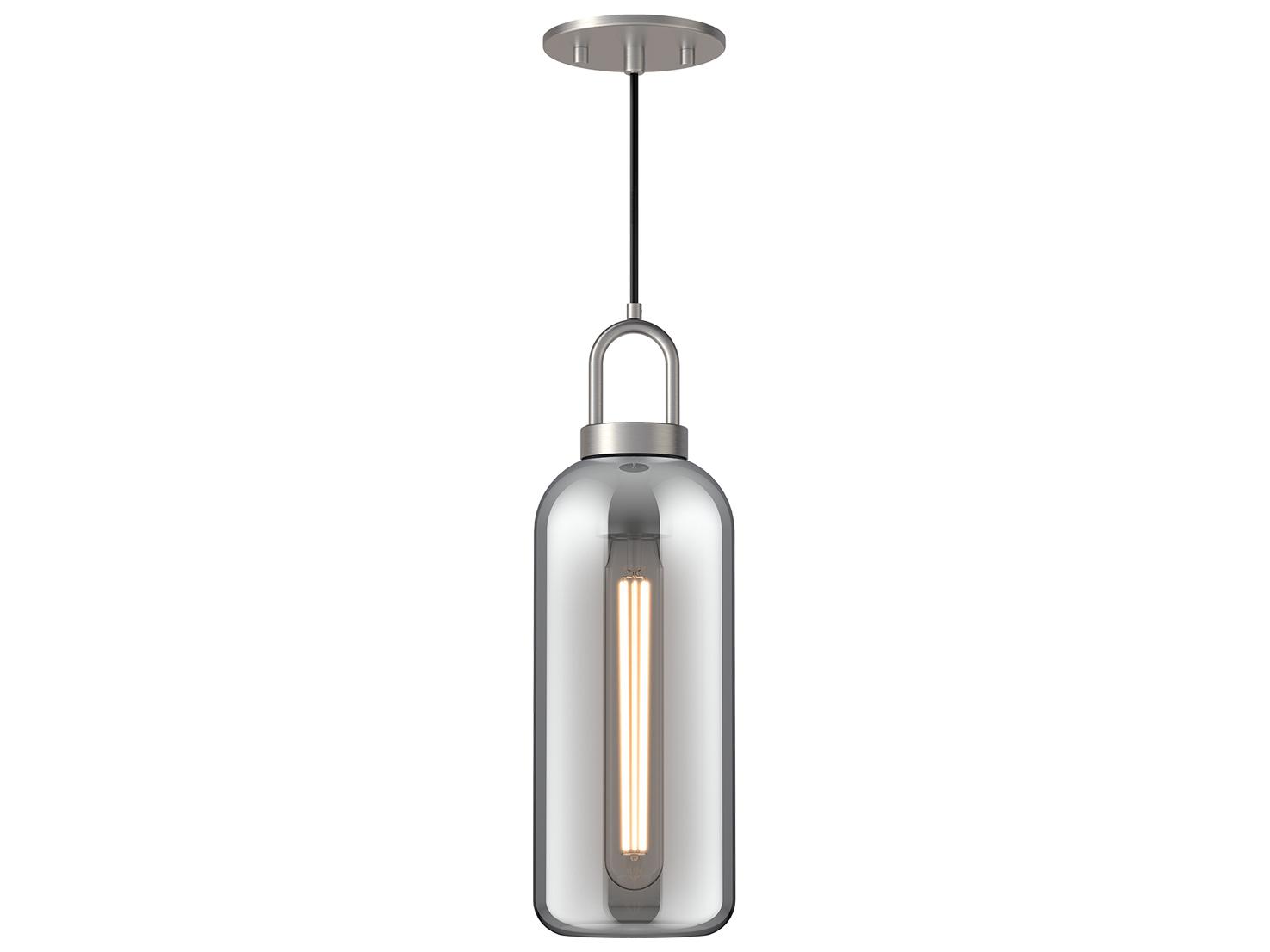 Alora Mood Soji 1-Light Brushed Nickel Cylinder Mini Pendant