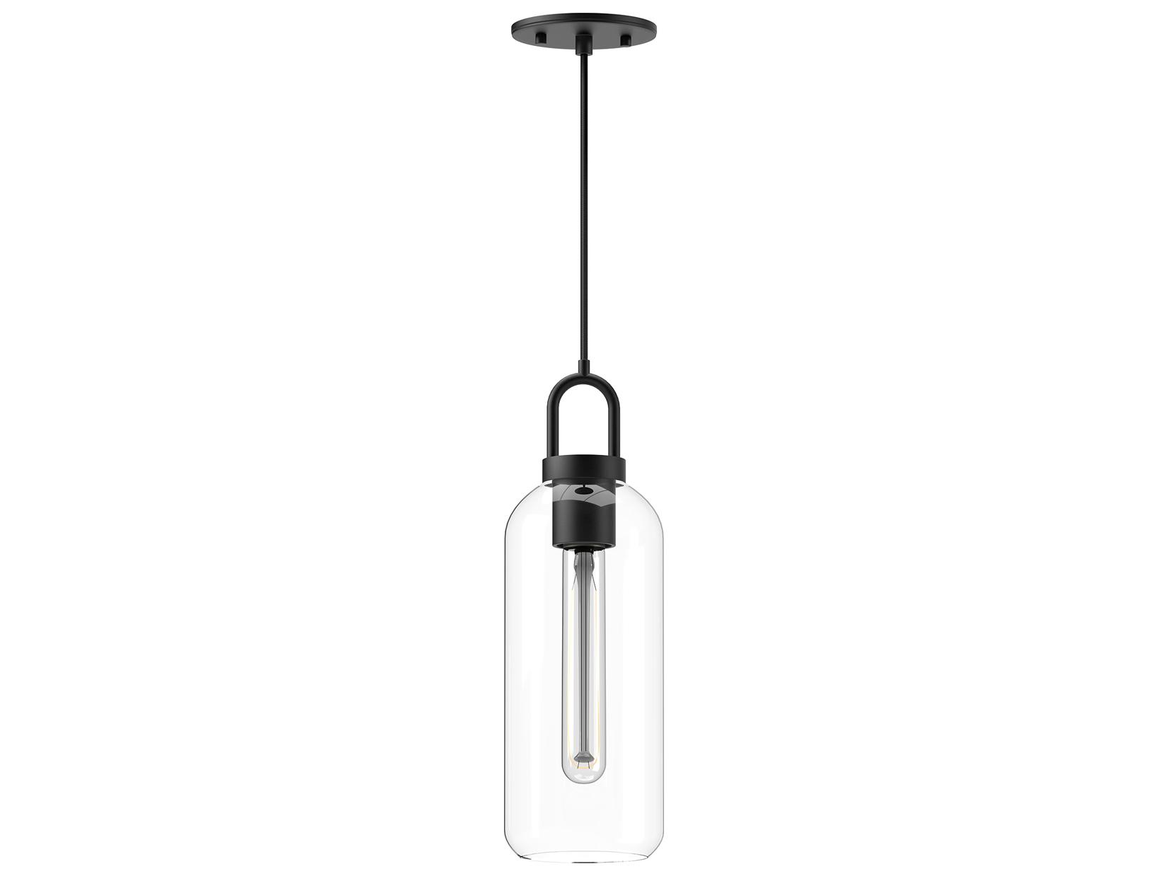 Alora Mood Soji 1-Light Matte Black Cylinder Mini Pendant
