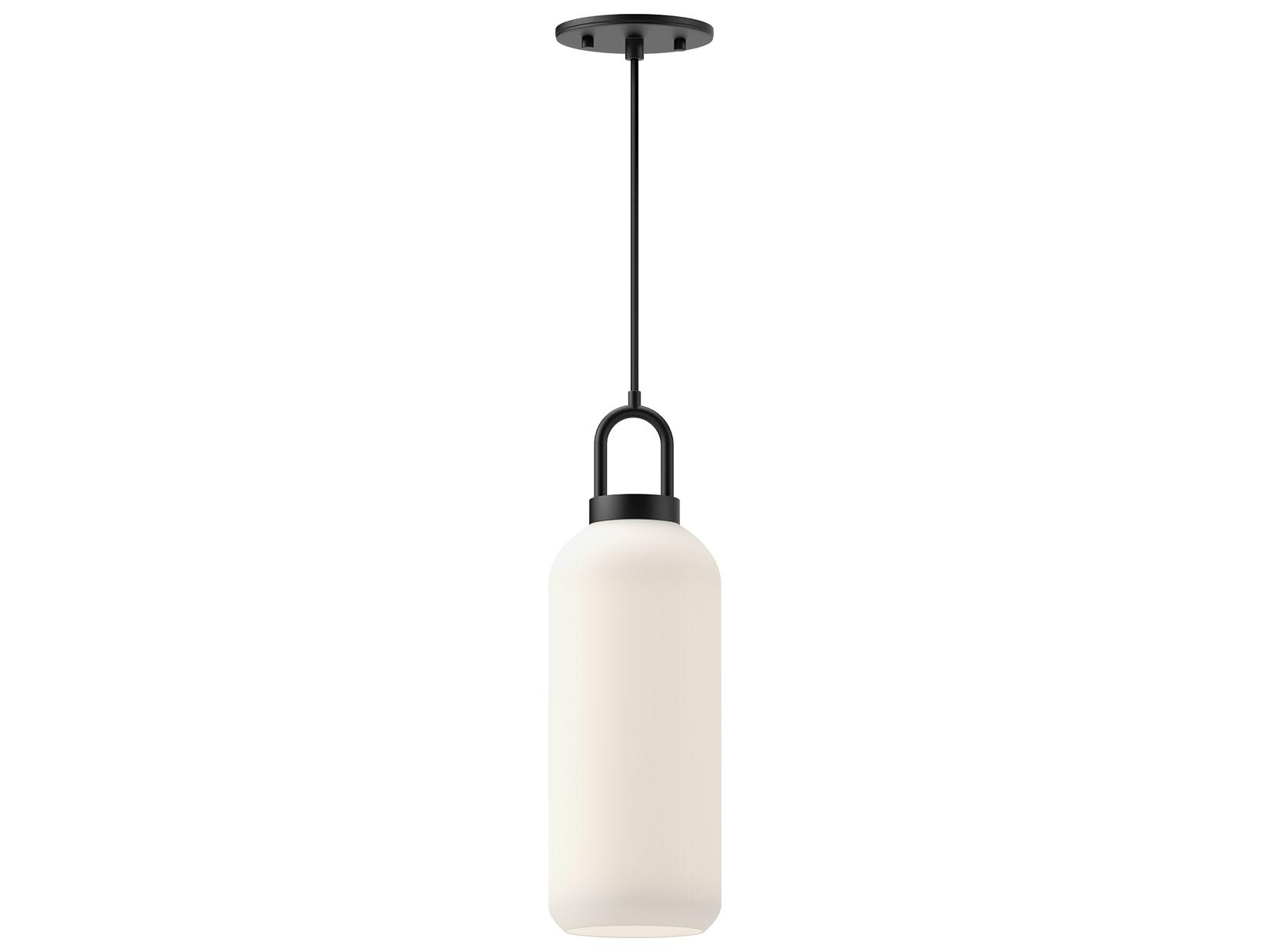 Alora Mood Soji 1-Light Matte Black Cylinder Mini Pendant
