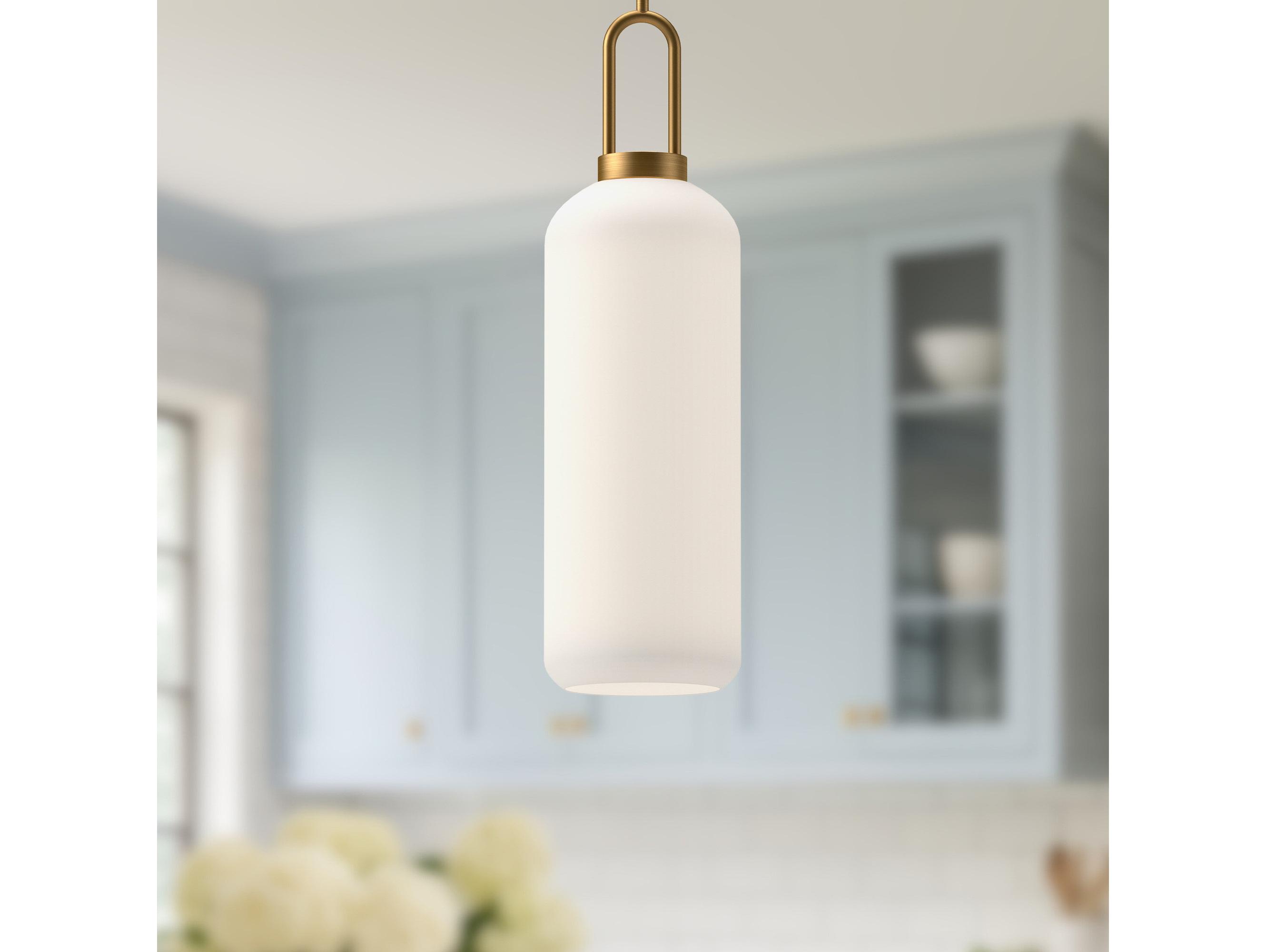 Alora Mood Soji 1-Light Aged Gold Cylinder Mini Pendant