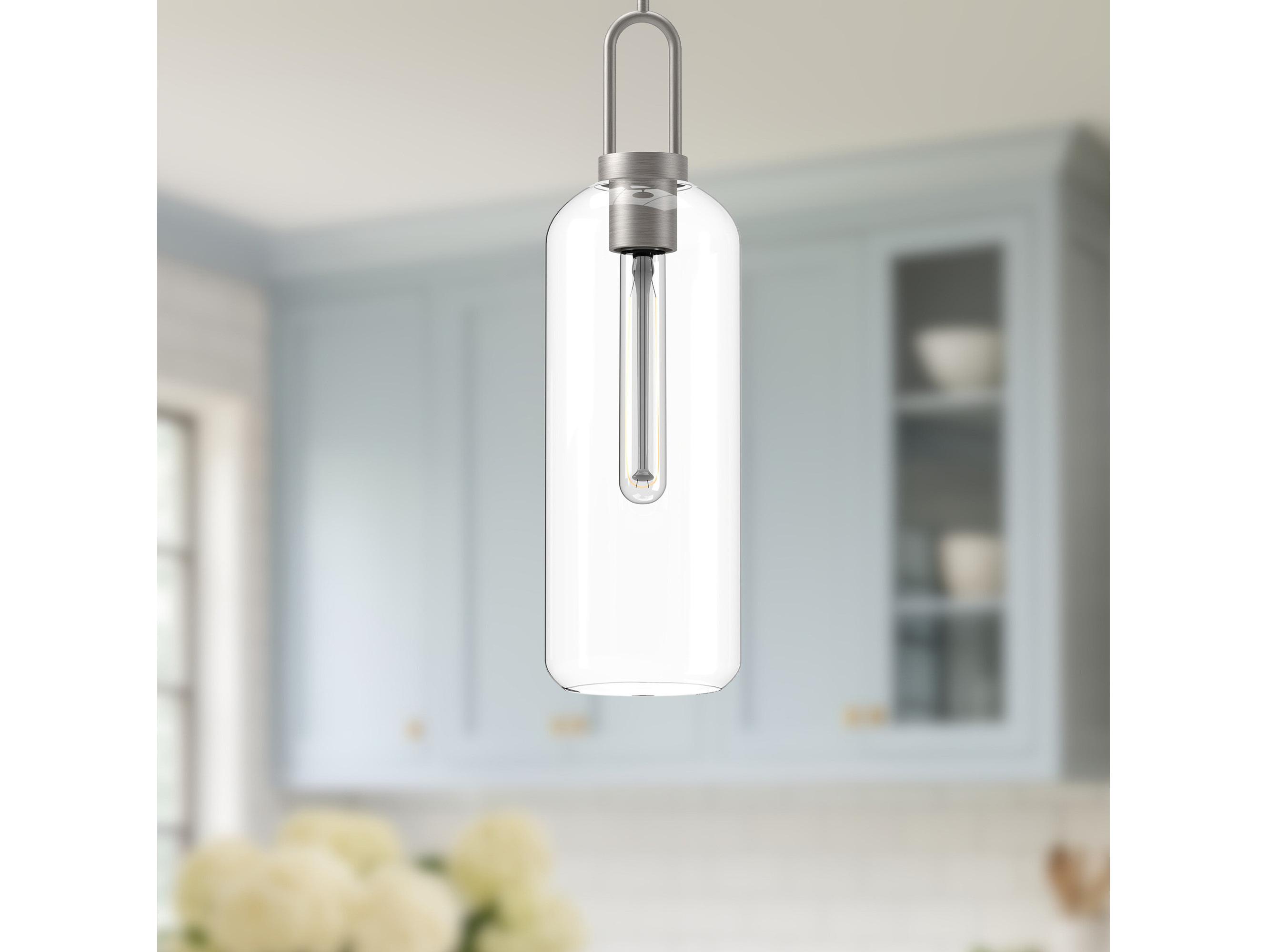 Alora Mood Soji 1-Light Brushed Nickel Cylinder Mini Pendant