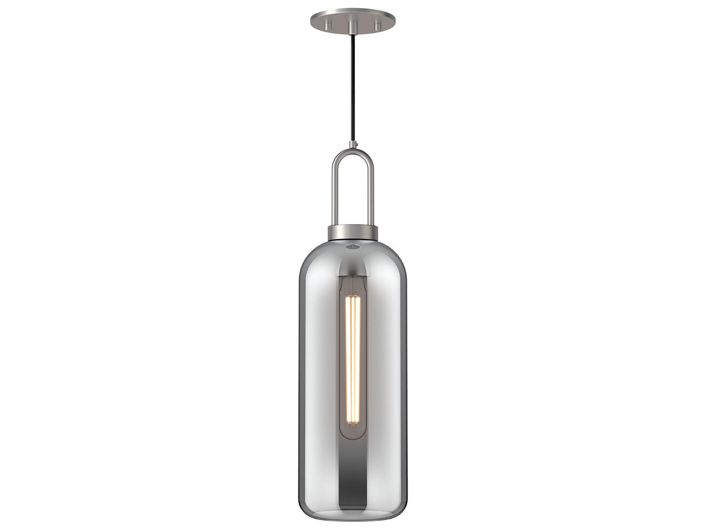 Alora Mood Soji 1-Light Brushed Nickel Cylinder Mini Pendant