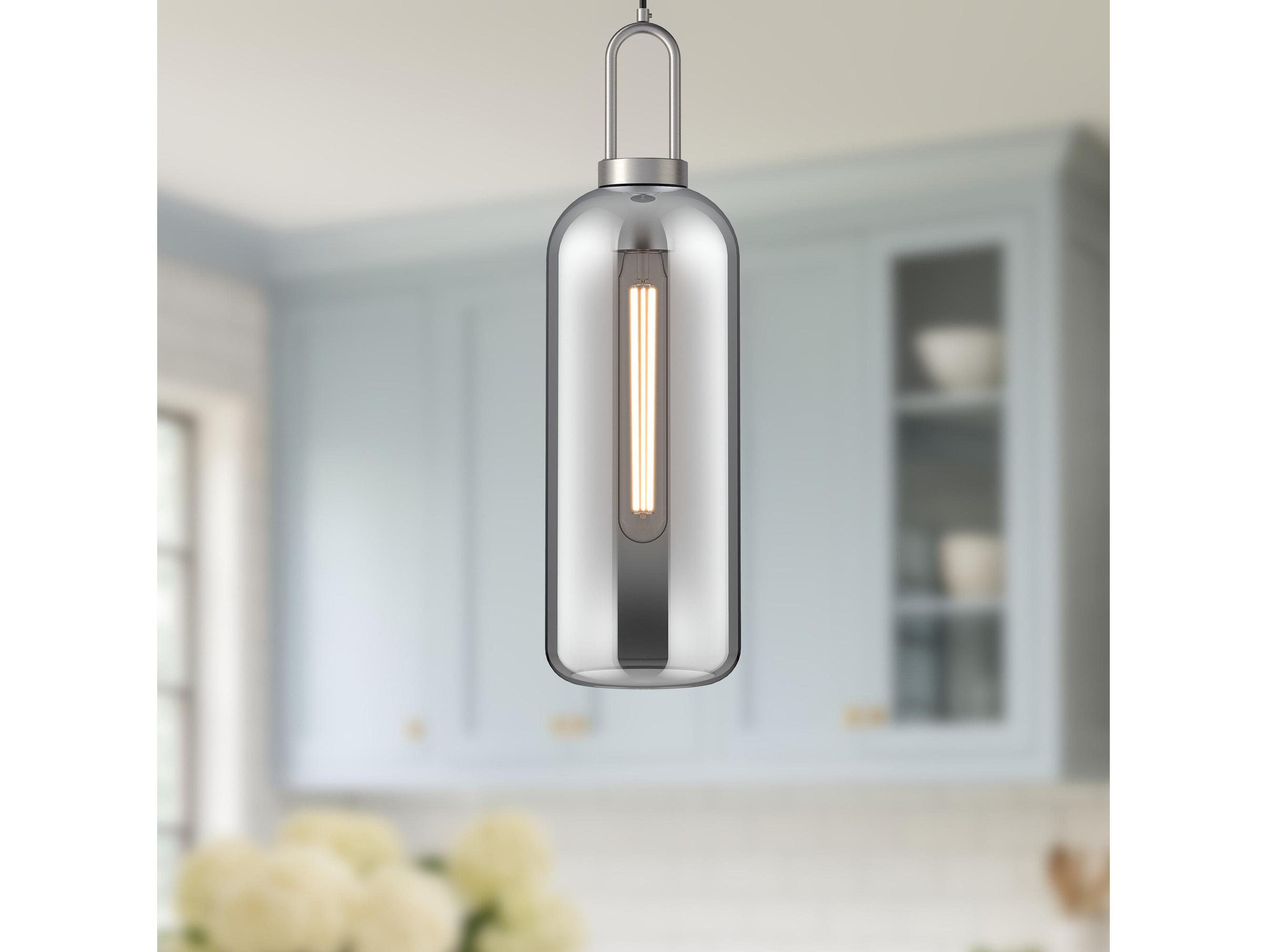 Alora Mood Soji 1-Light Brushed Nickel Cylinder Mini Pendant