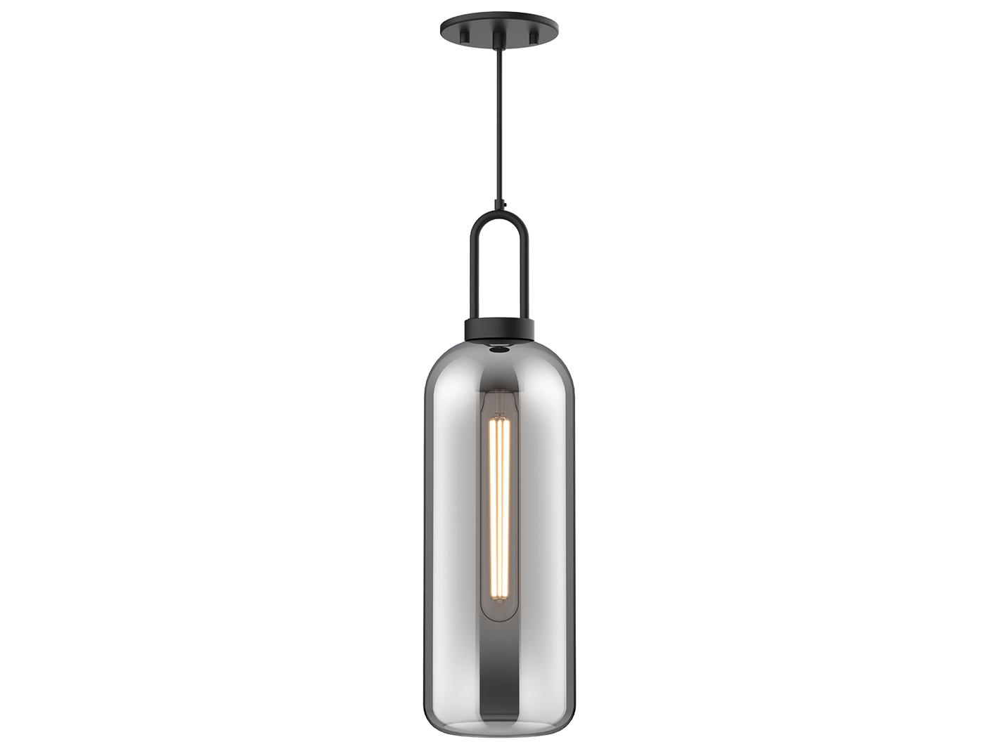 Alora Mood Soji 1-Light Matte Black Cylinder Mini Pendant