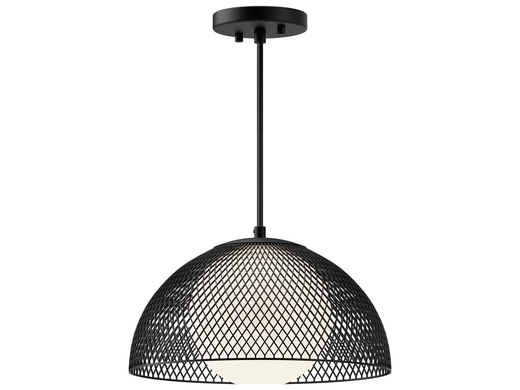 Alora Mood Haven 1-Light Matte Black Dome Pendant