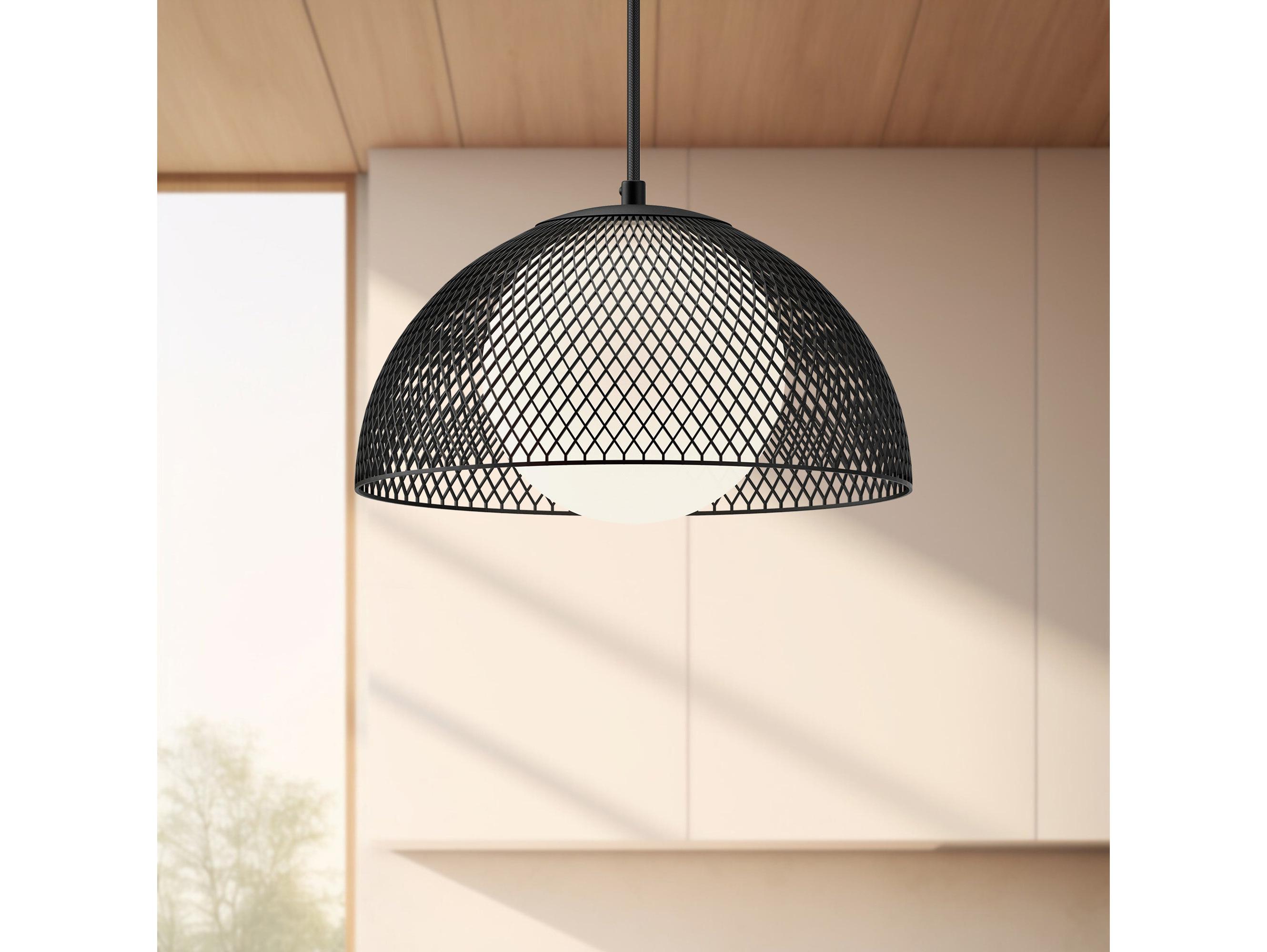 Alora Mood Haven 1-Light Matte Black Dome Pendant