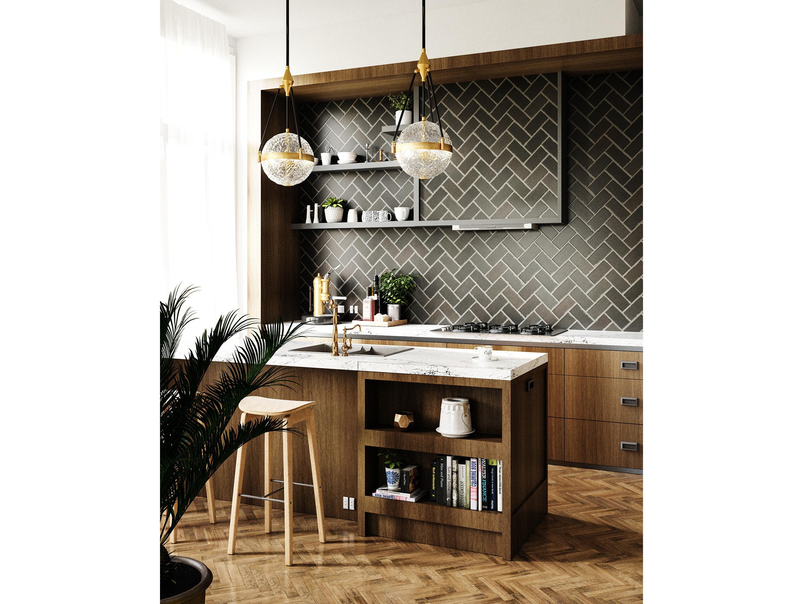 Alora Mood Harmony 3-Light Brushed Gold Globe Pendant