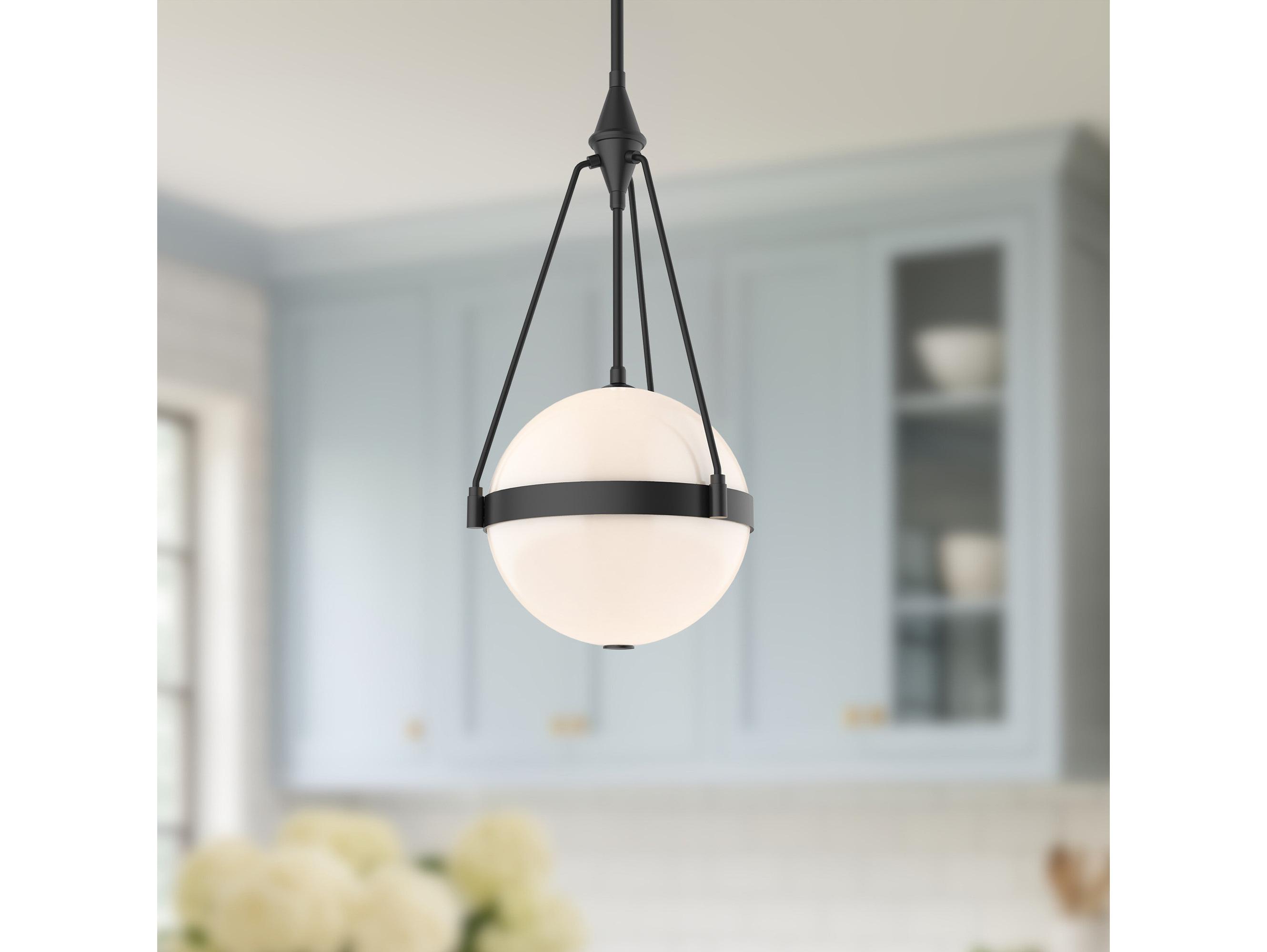 Alora Mood Harmony 3-Light Matte Black Globe Pendant