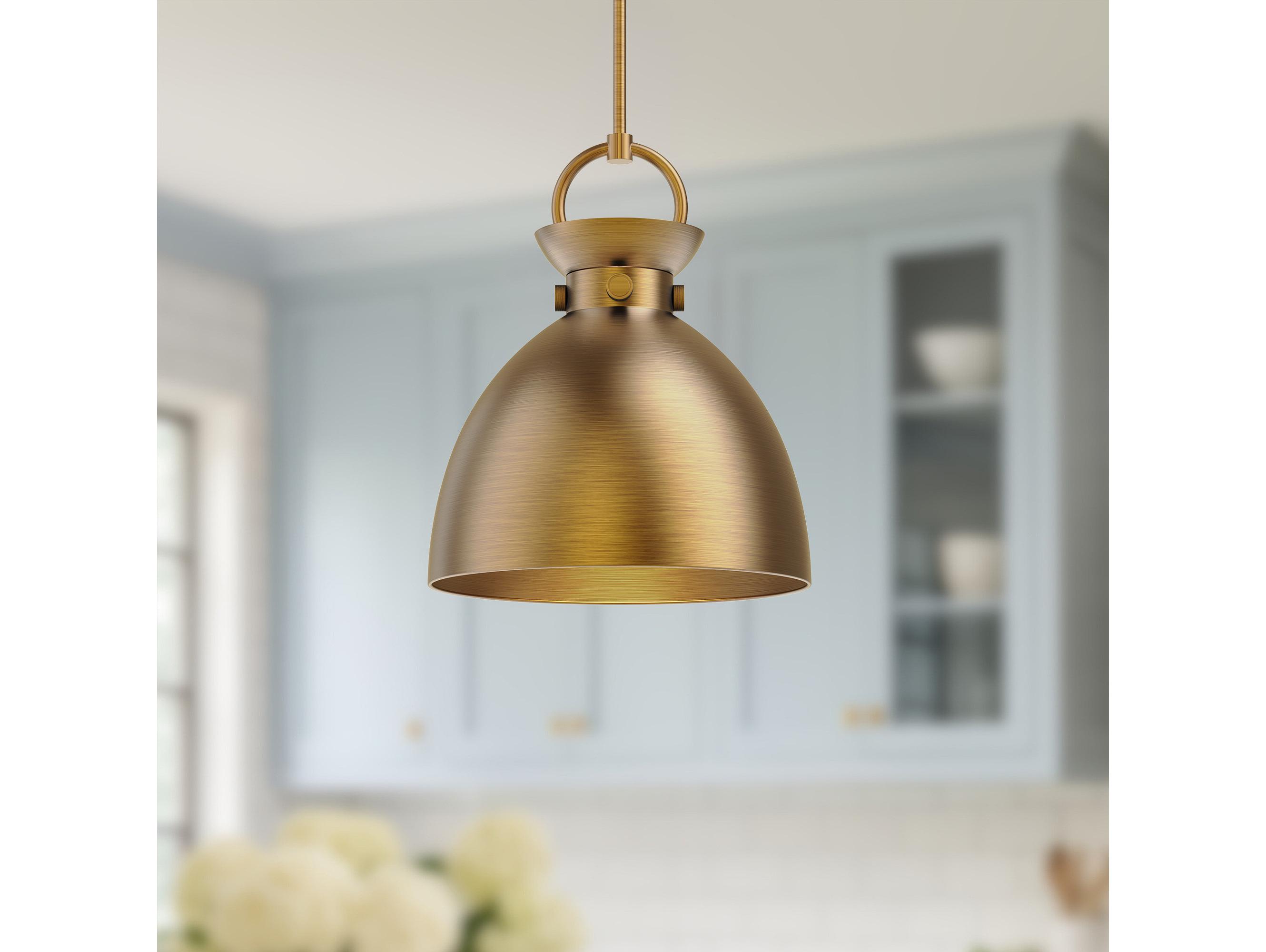 Alora Mood Waldo 1-Light Aged Gold Dome Pendant