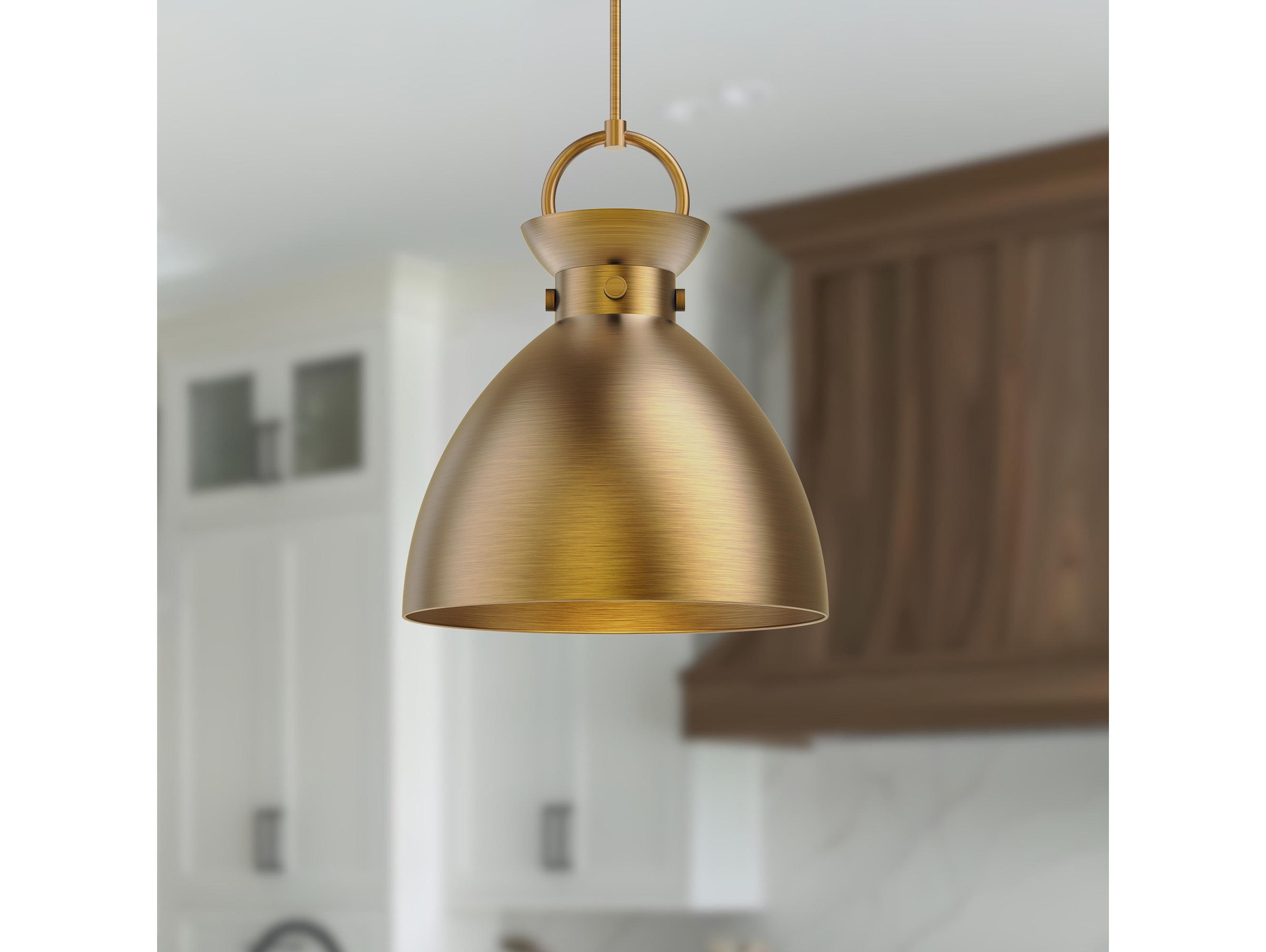 Alora Mood Waldo 1-Light Aged Gold Dome Pendant