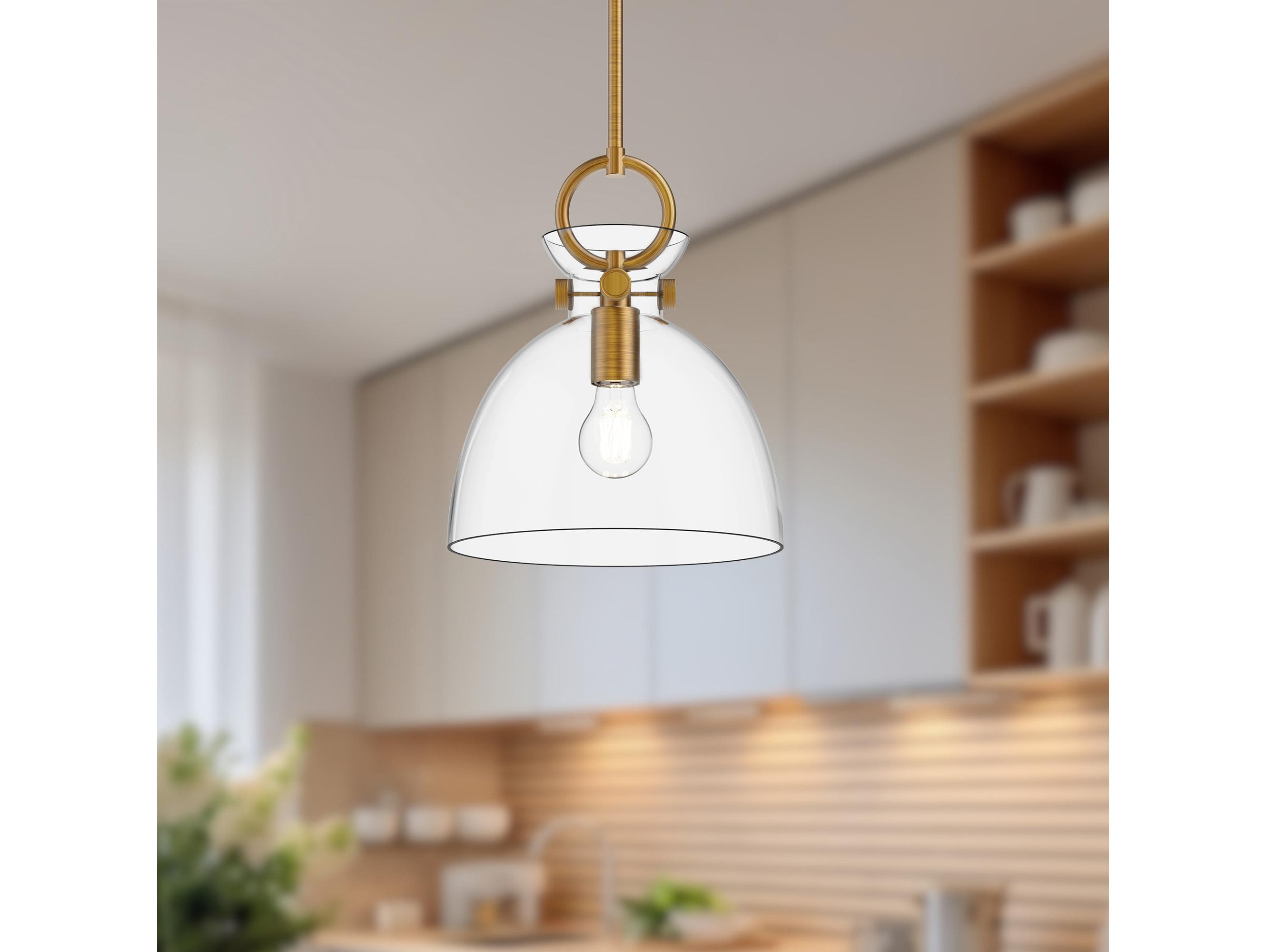Alora Mood Waldo 1-Light Aged Gold Dome Mini Pendant
