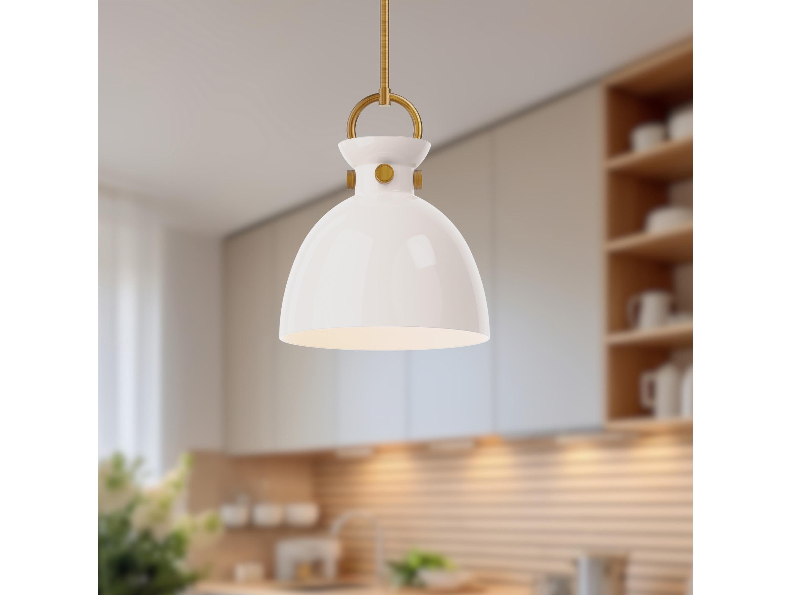 Alora Mood Waldo 1-Light Aged Gold Dome Mini Pendant