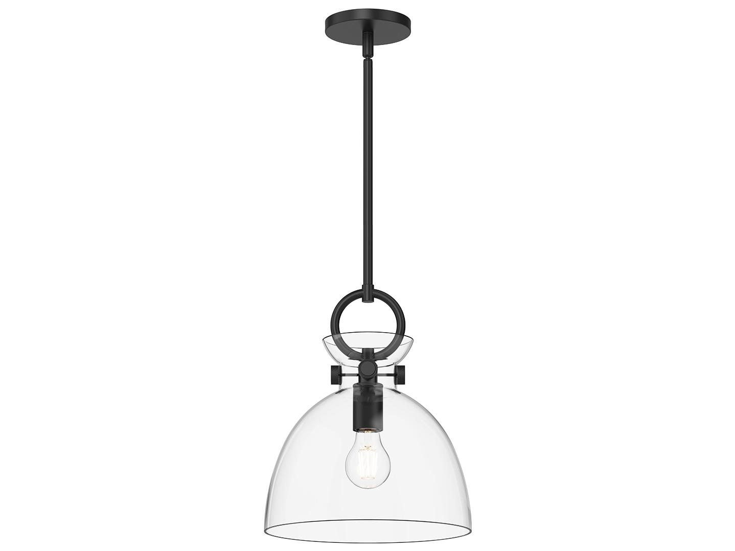 Alora Mood Waldo 1-Light Matte Black Dome Mini Pendant