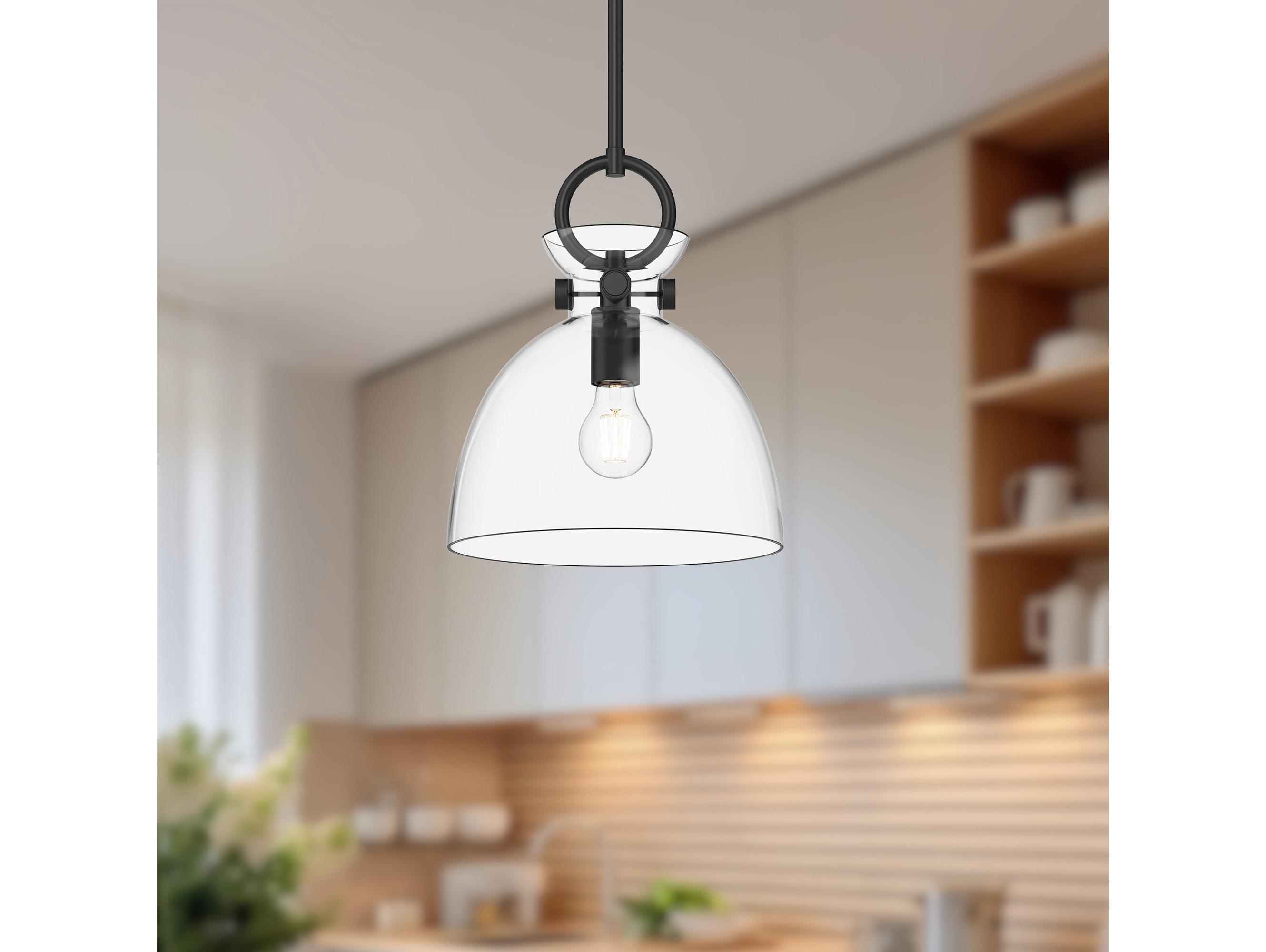 Alora Mood Waldo 1-Light Matte Black Dome Mini Pendant