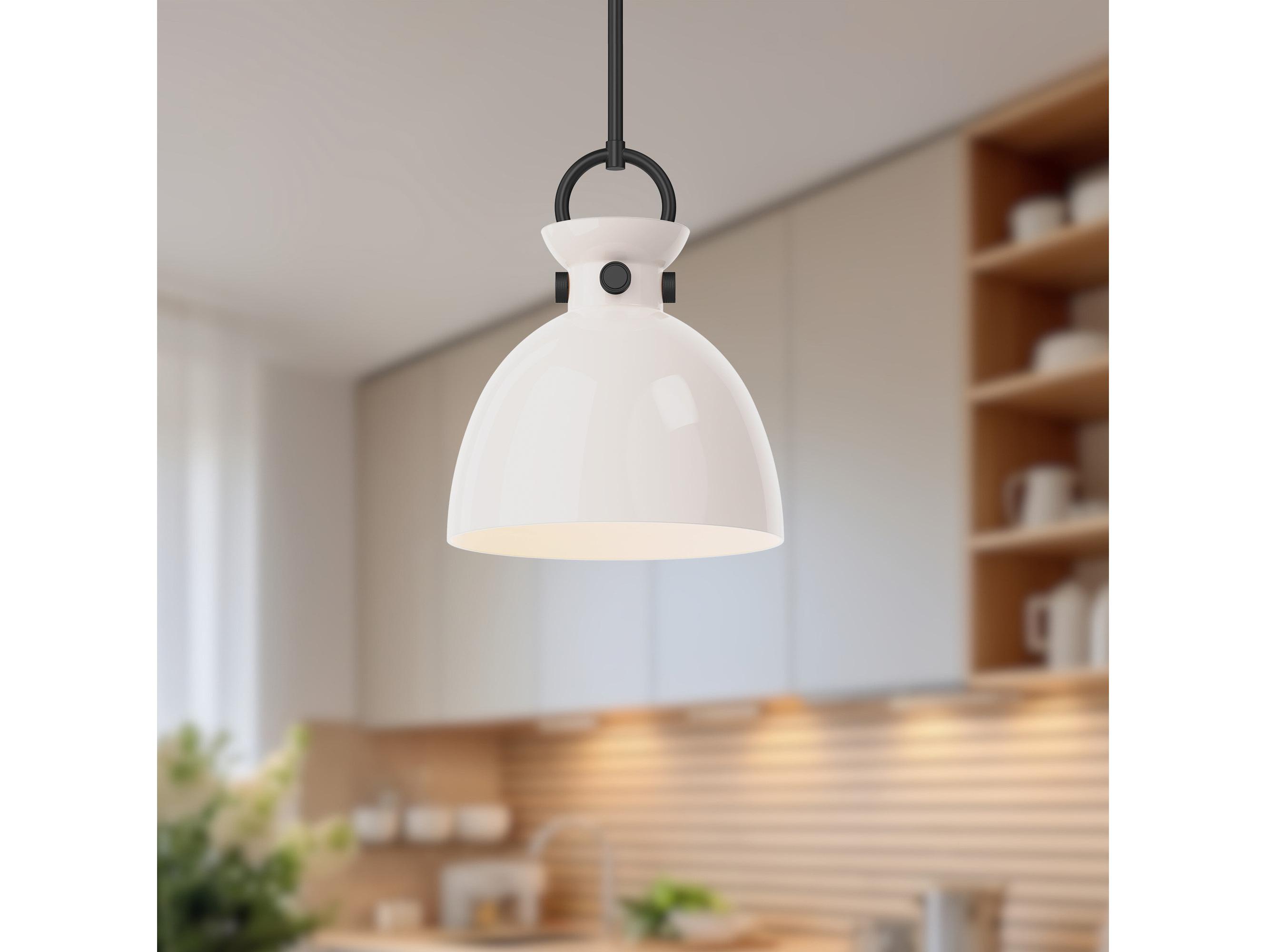 Alora Mood Waldo 1-Light Matte Black Dome Mini Pendant