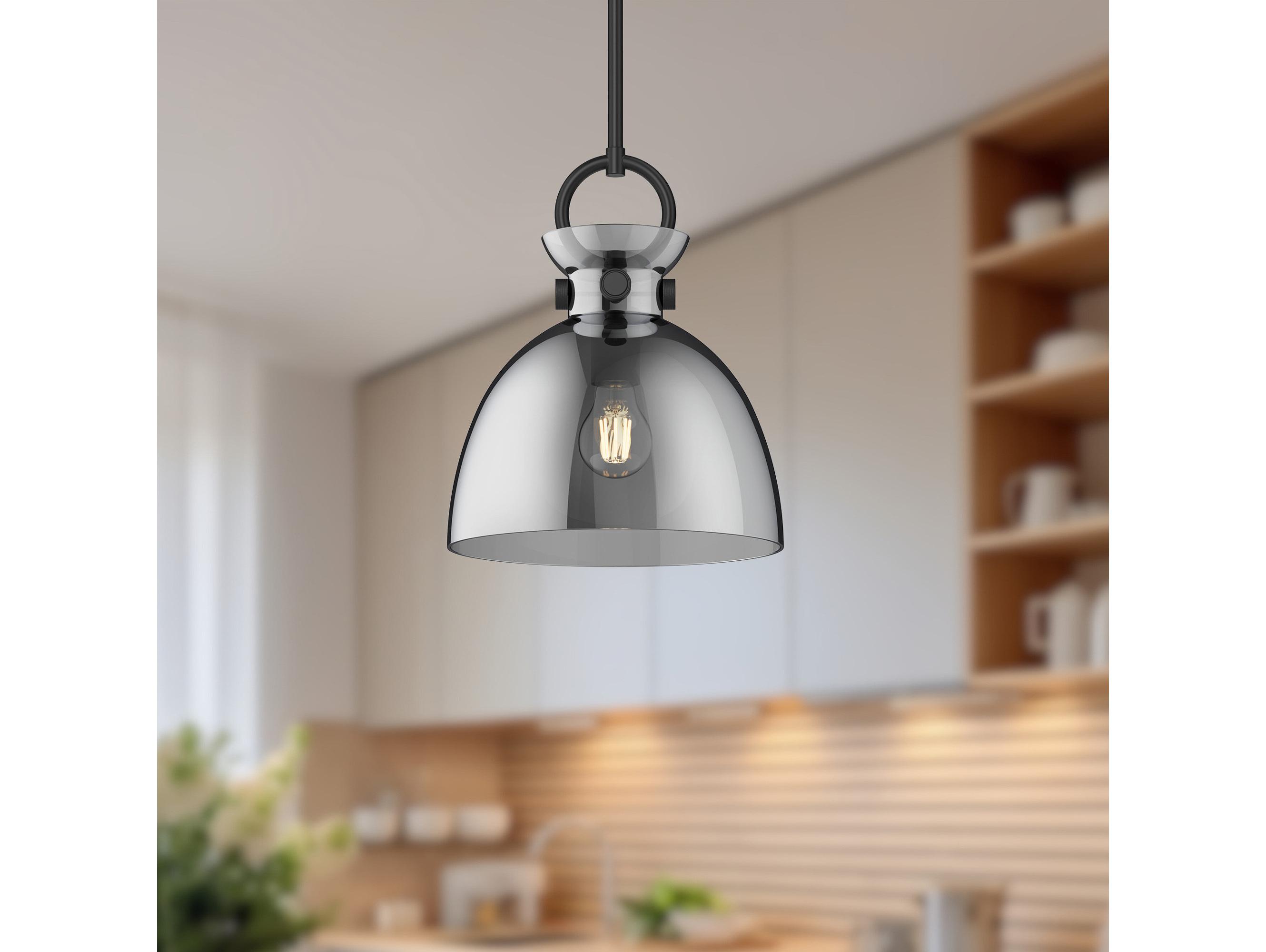 Alora Mood Waldo 1-Light Matte Black Dome Mini Pendant