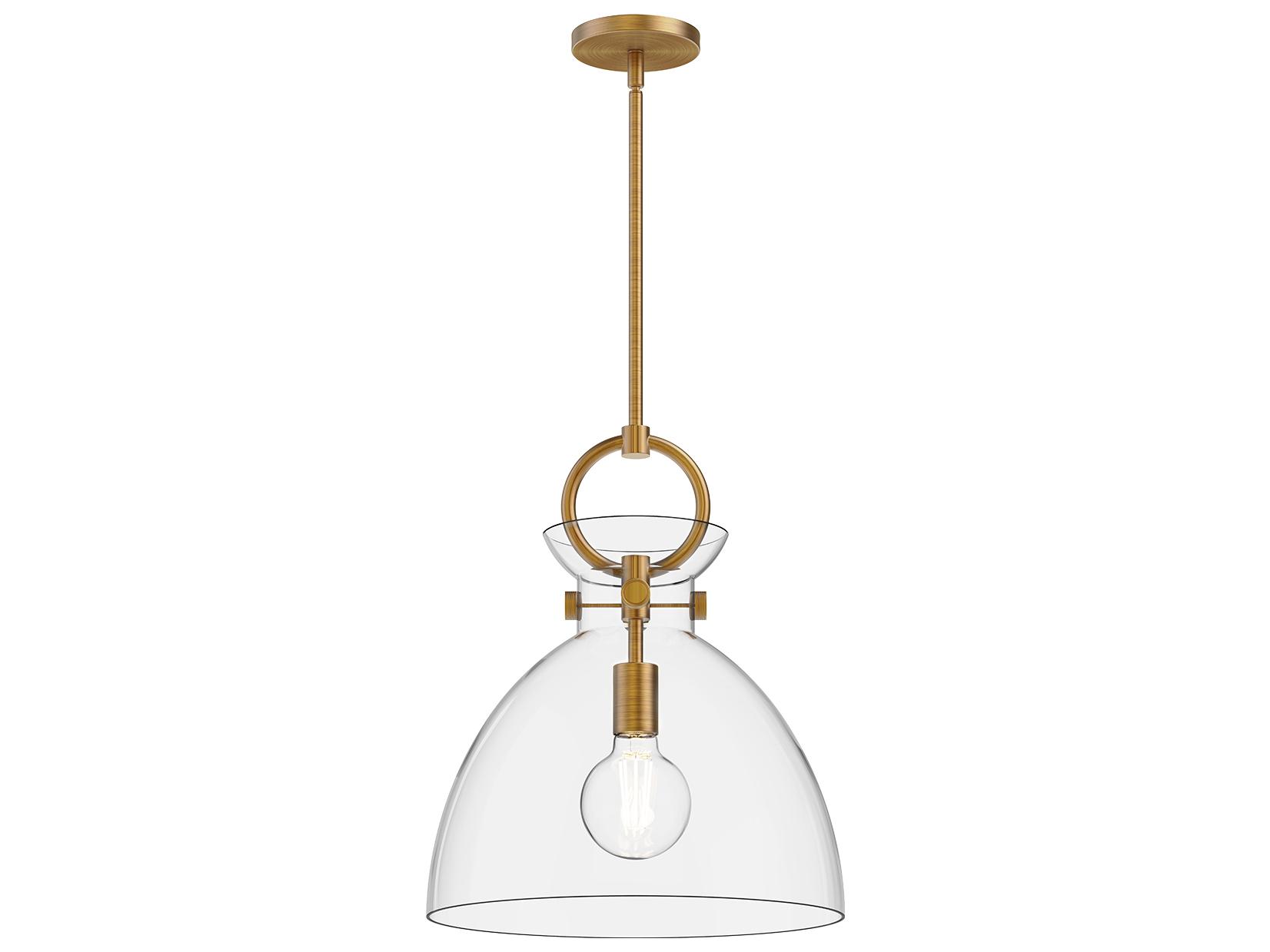 Alora Mood Waldo 1-Light Aged Gold Dome Pendant