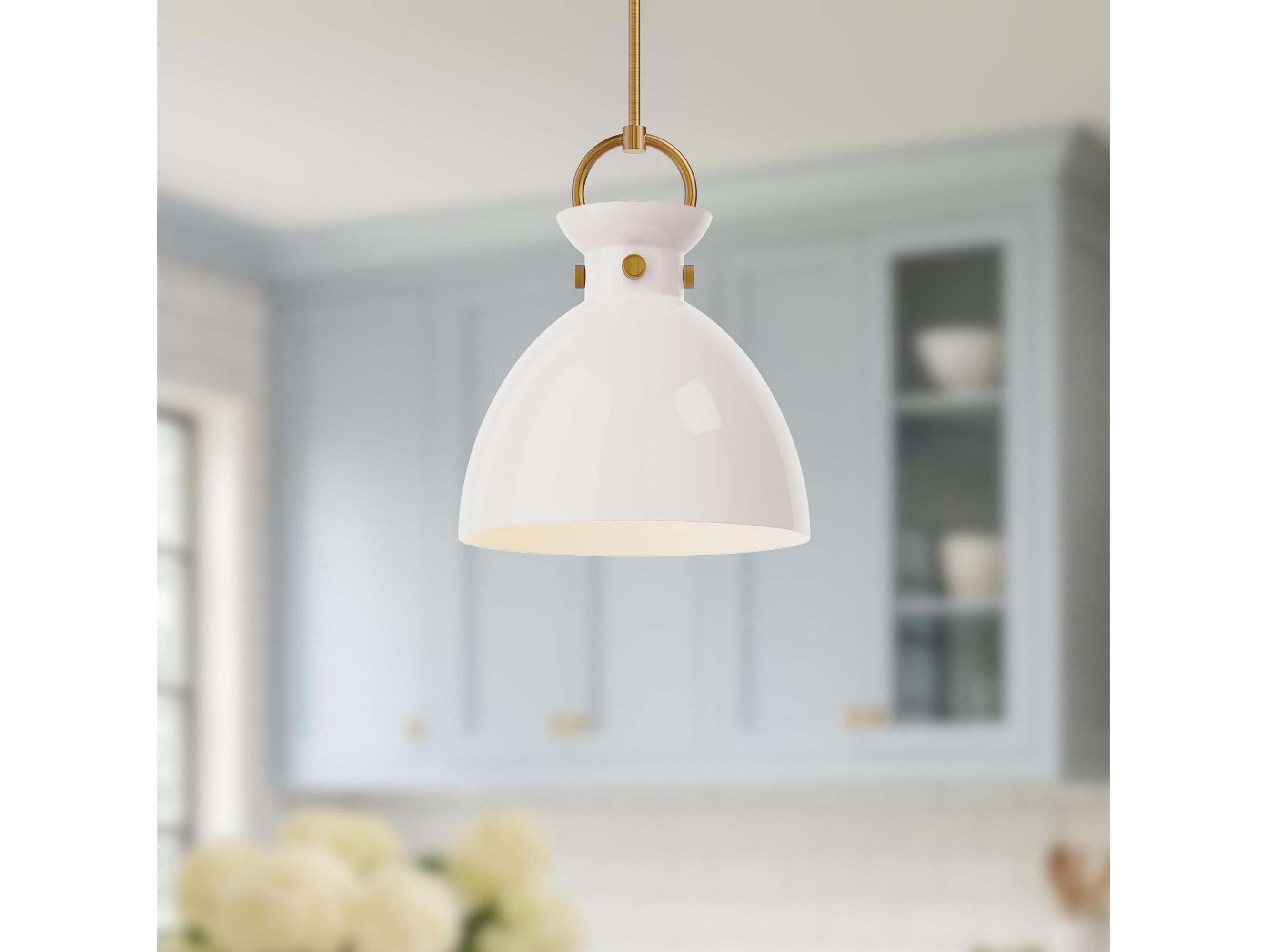 Alora Mood Waldo 1-Light Aged Gold Dome Pendant