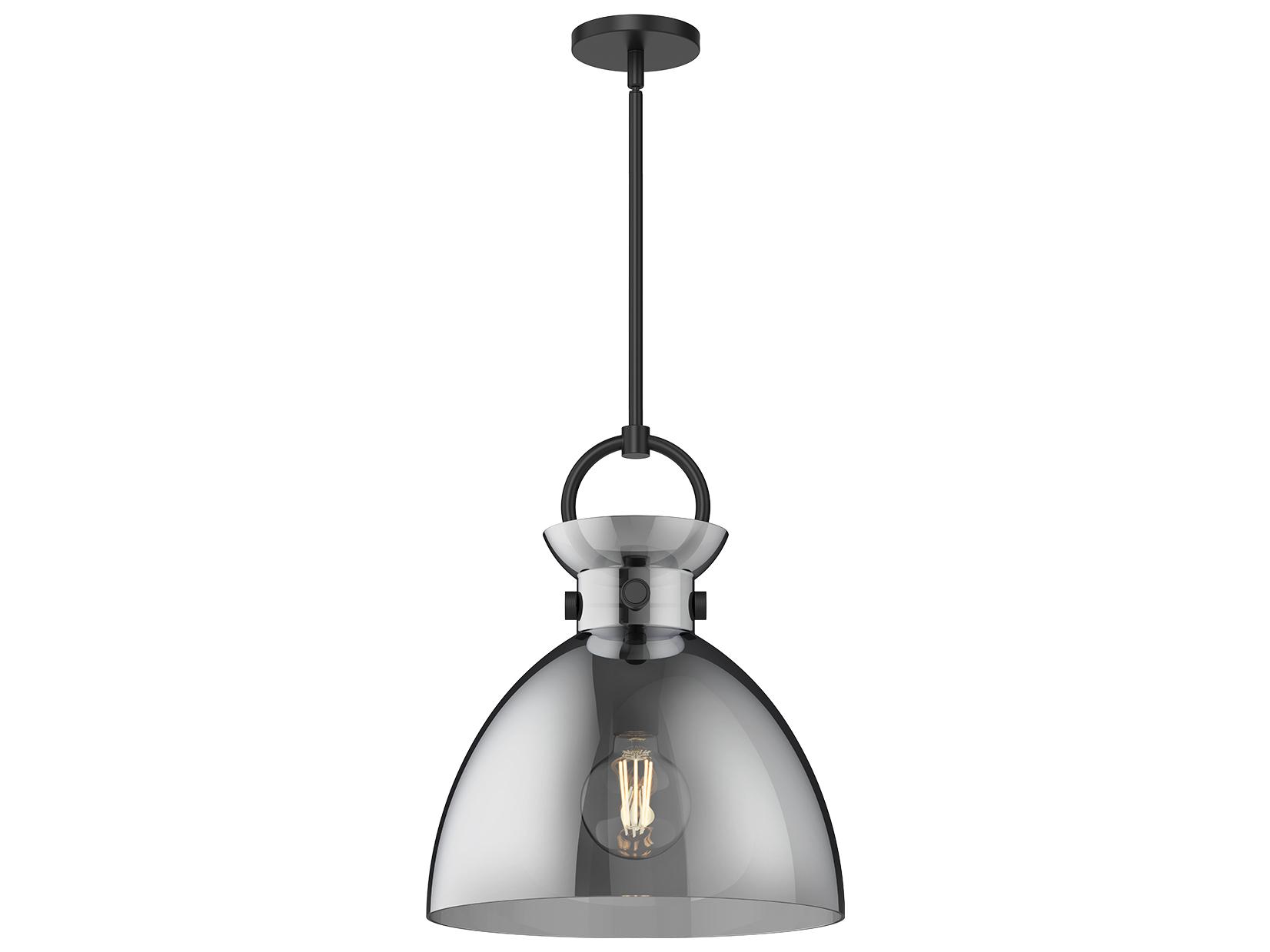 Alora Mood Waldo 1-Light Matte Black Dome Pendant