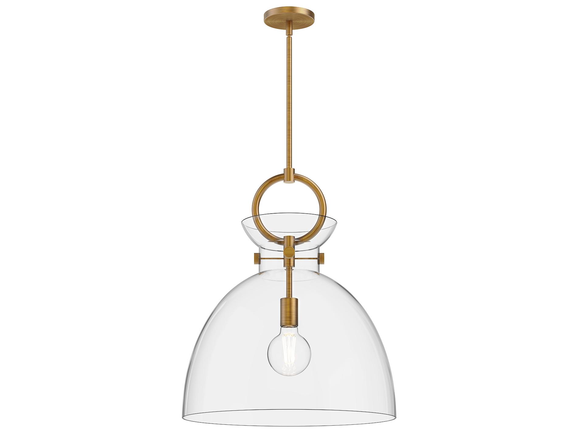 Alora Mood Waldo 1-Light Aged Gold Dome Pendant