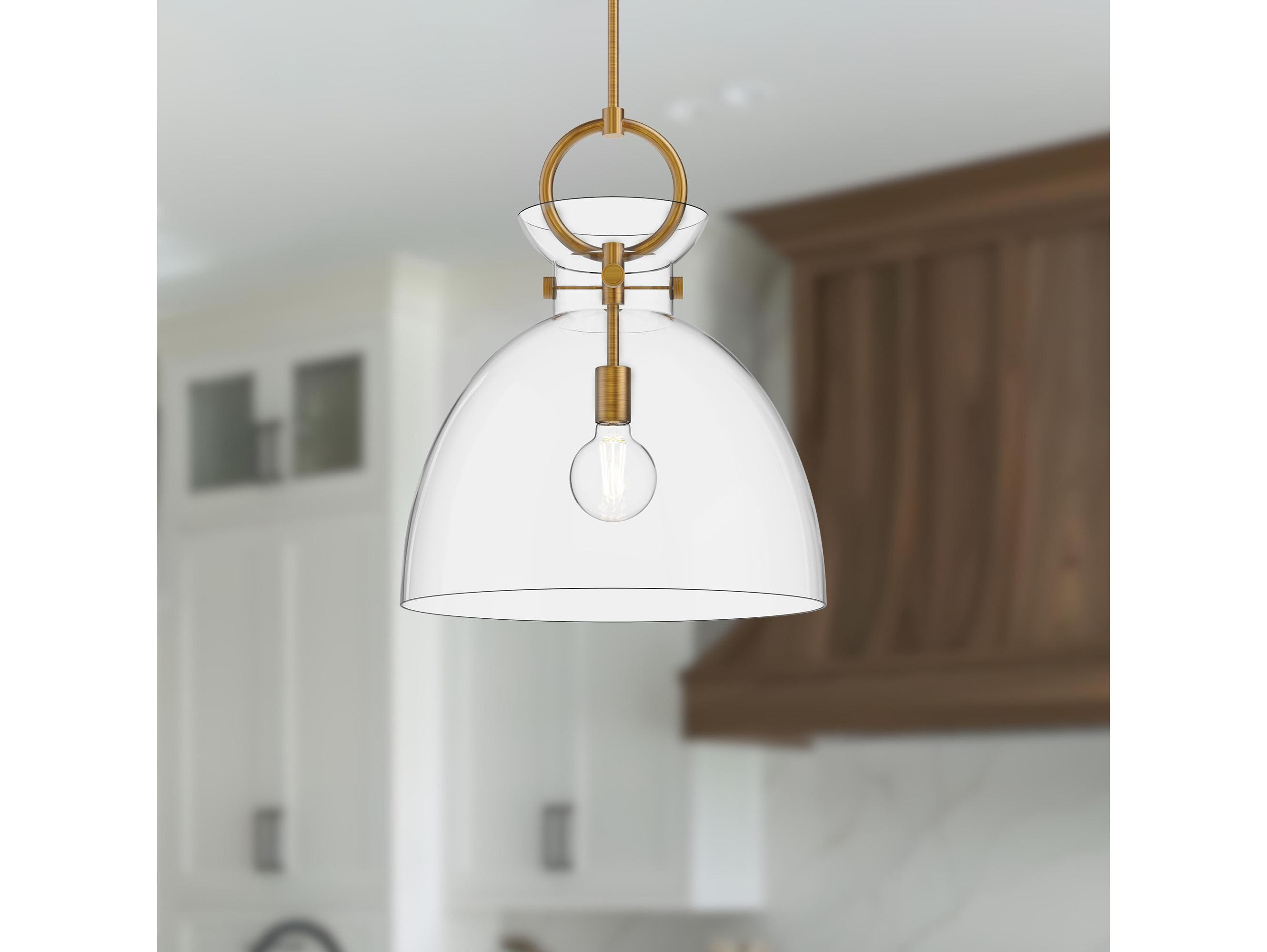 Alora Mood Waldo 1-Light Aged Gold Dome Pendant