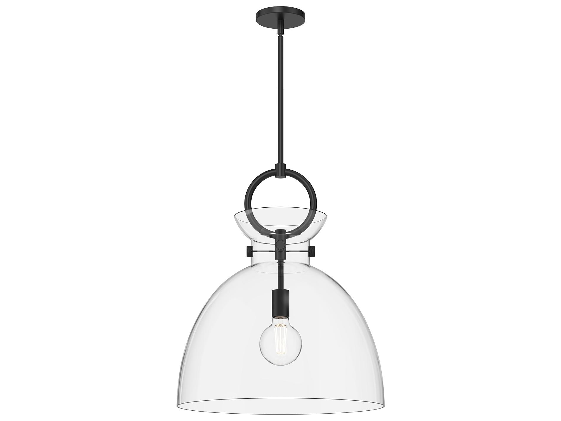 Alora Mood Waldo 1-Light Matte Black Dome Pendant