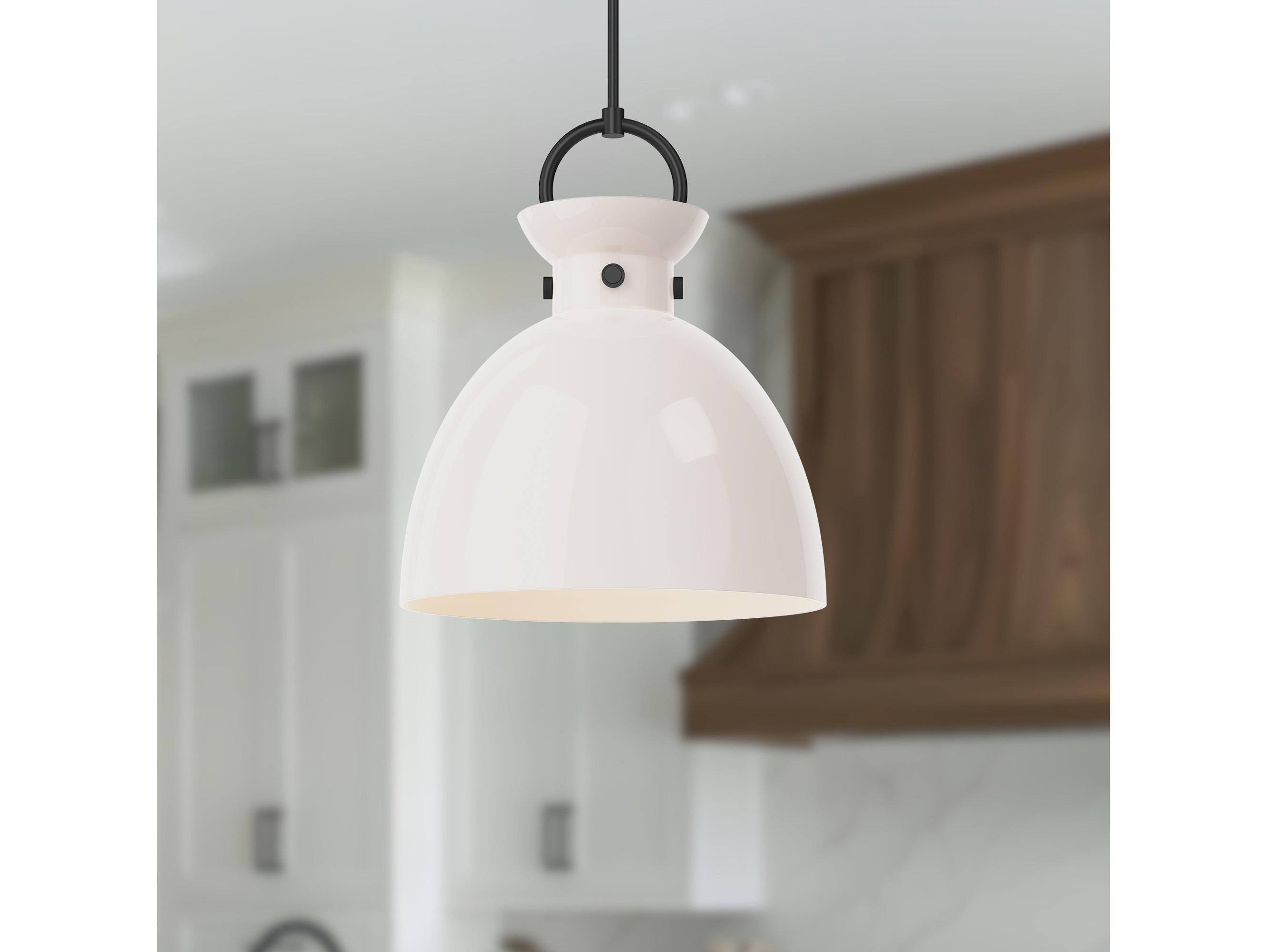 Alora Mood Waldo 1-Light Matte Black Dome Pendant