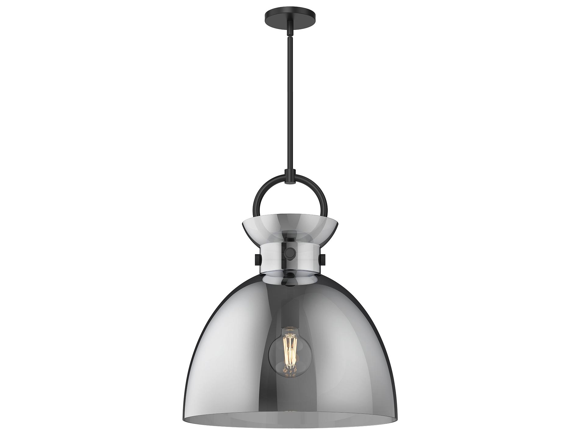 Alora Mood Waldo 1-Light Matte Black Dome Pendant