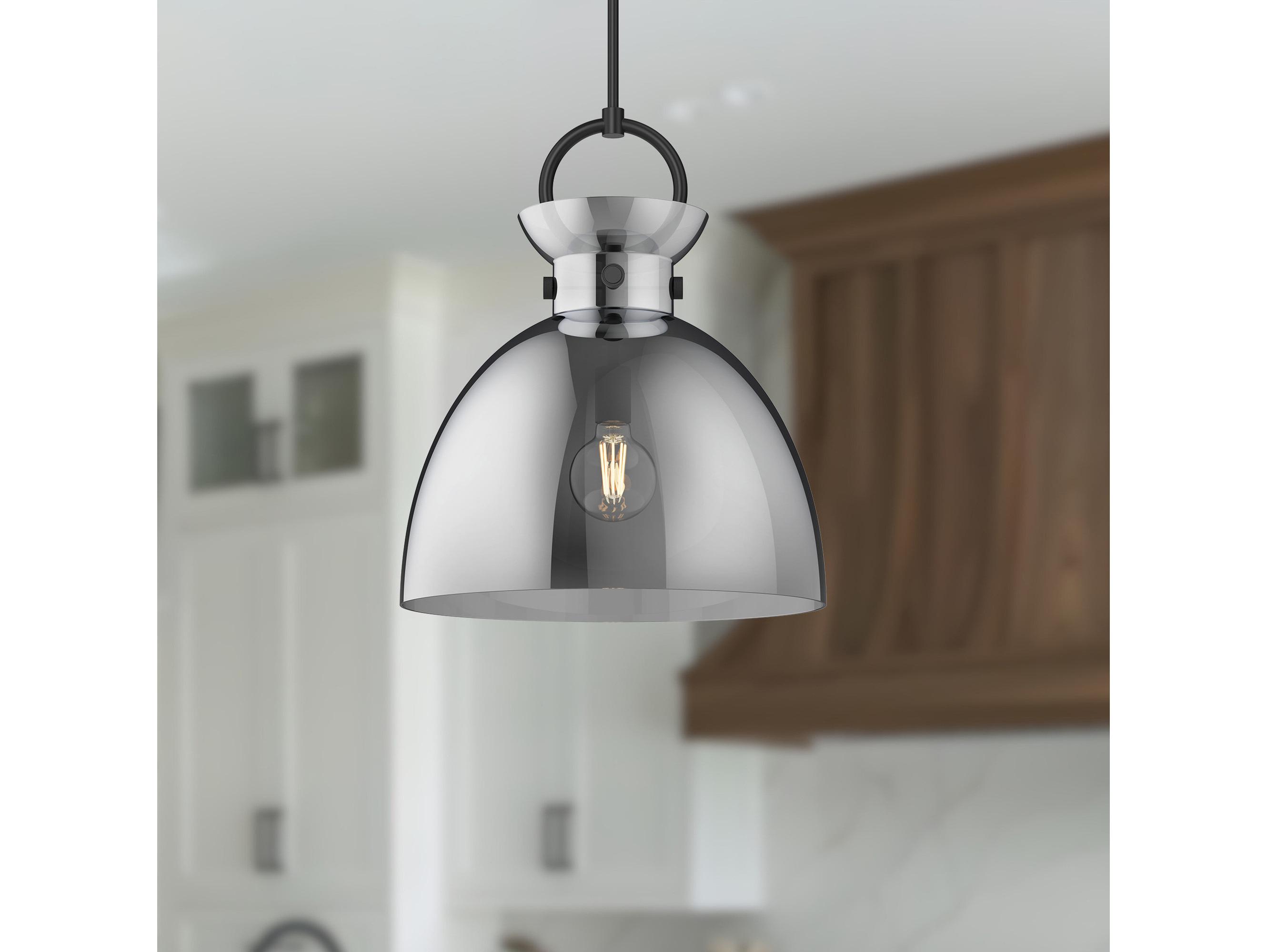 Alora Mood Waldo 1-Light Matte Black Dome Pendant