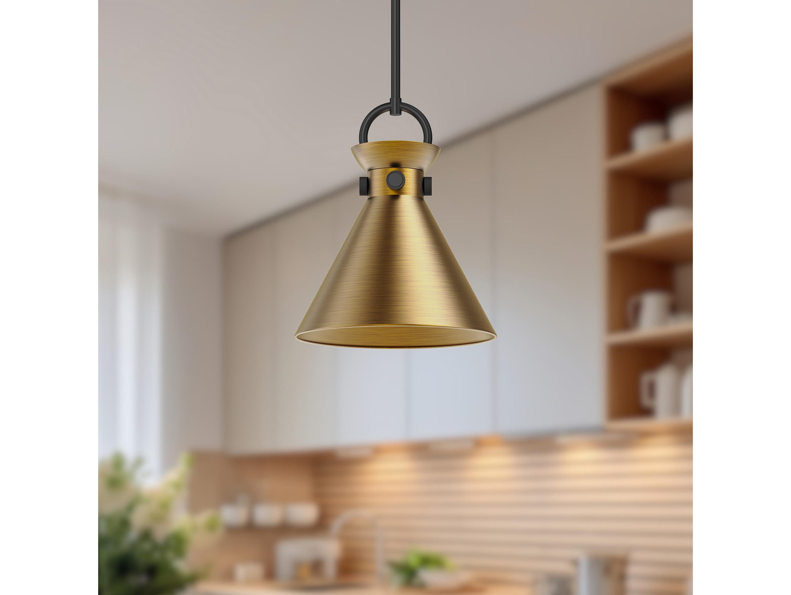 Alora Mood Emerson 1-Light Matte Black Aged Gold Mini Pendant